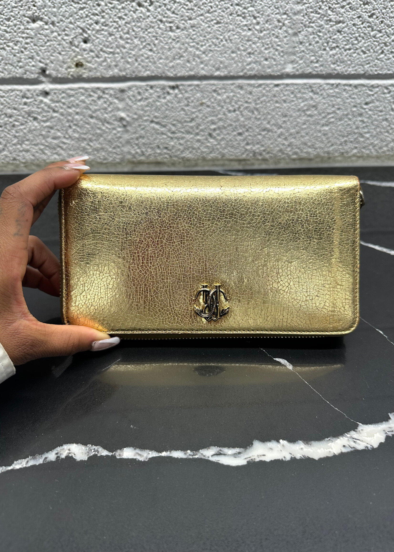 Roberto Cavalli Gold Continental Wallet