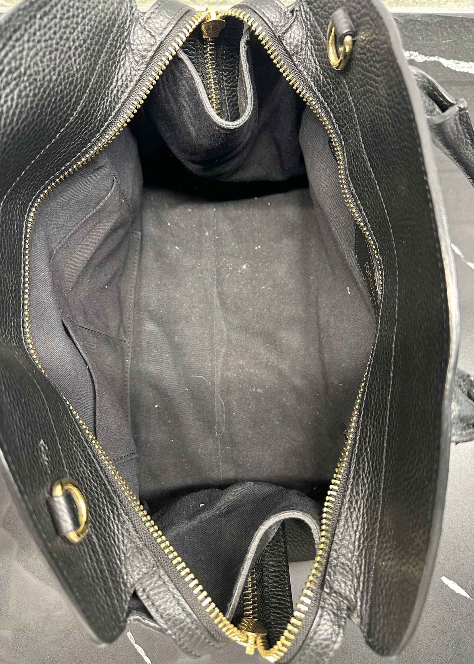 Roberto Cavalli Black Leather Handbag