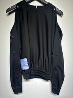 Breathe by Mcq Black Open Sleeve Sweater XS