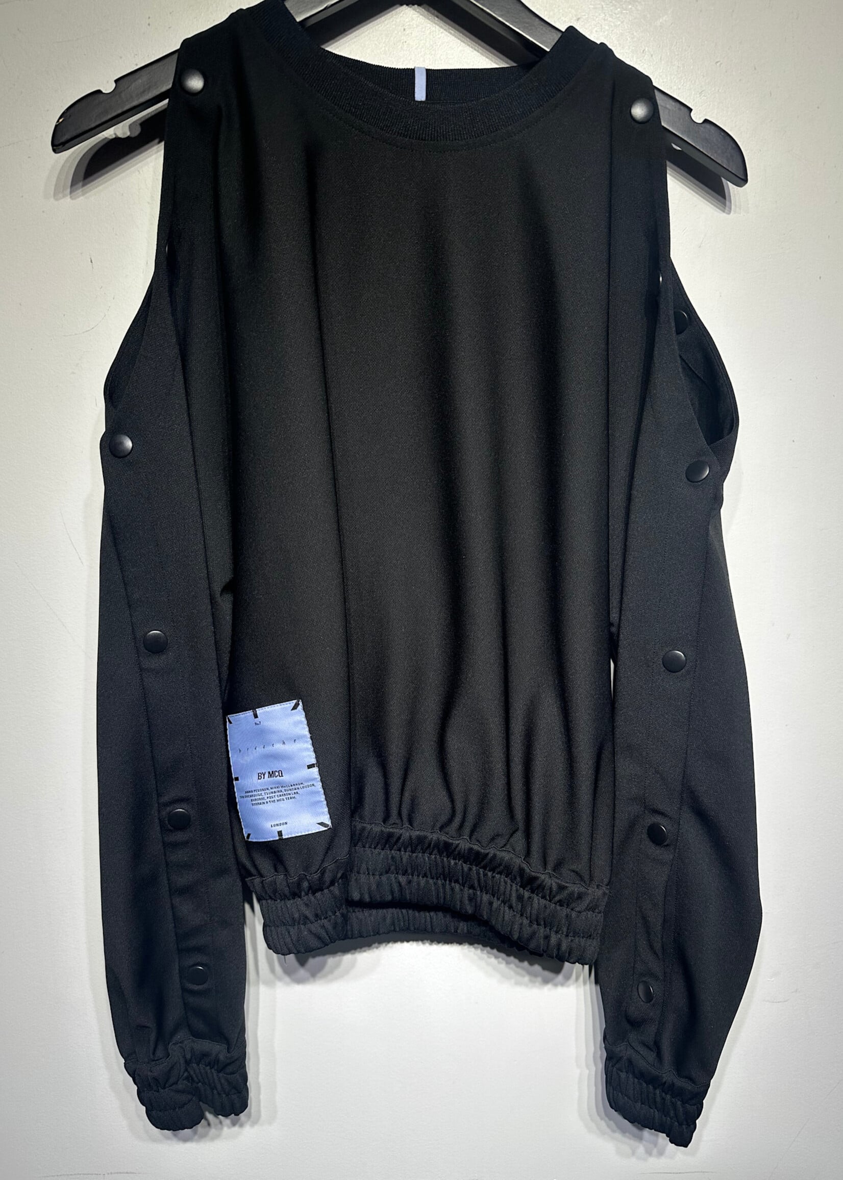 Breathe by Mcq Black Open Sleeve Sweater XS