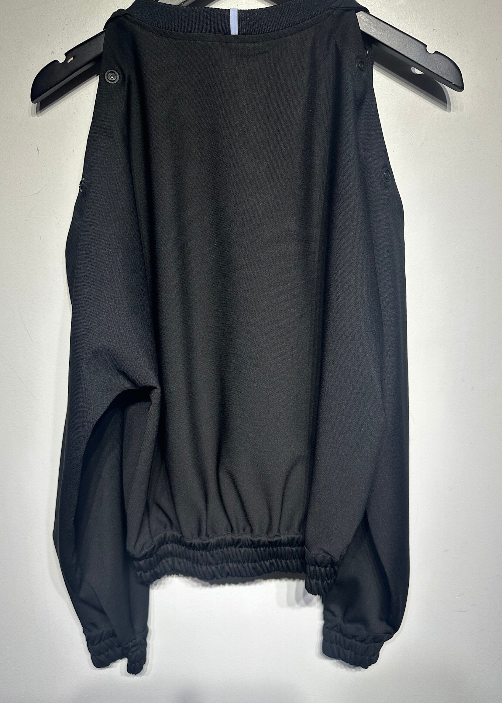 Breathe by Mcq Black Open Sleeve Sweater XS