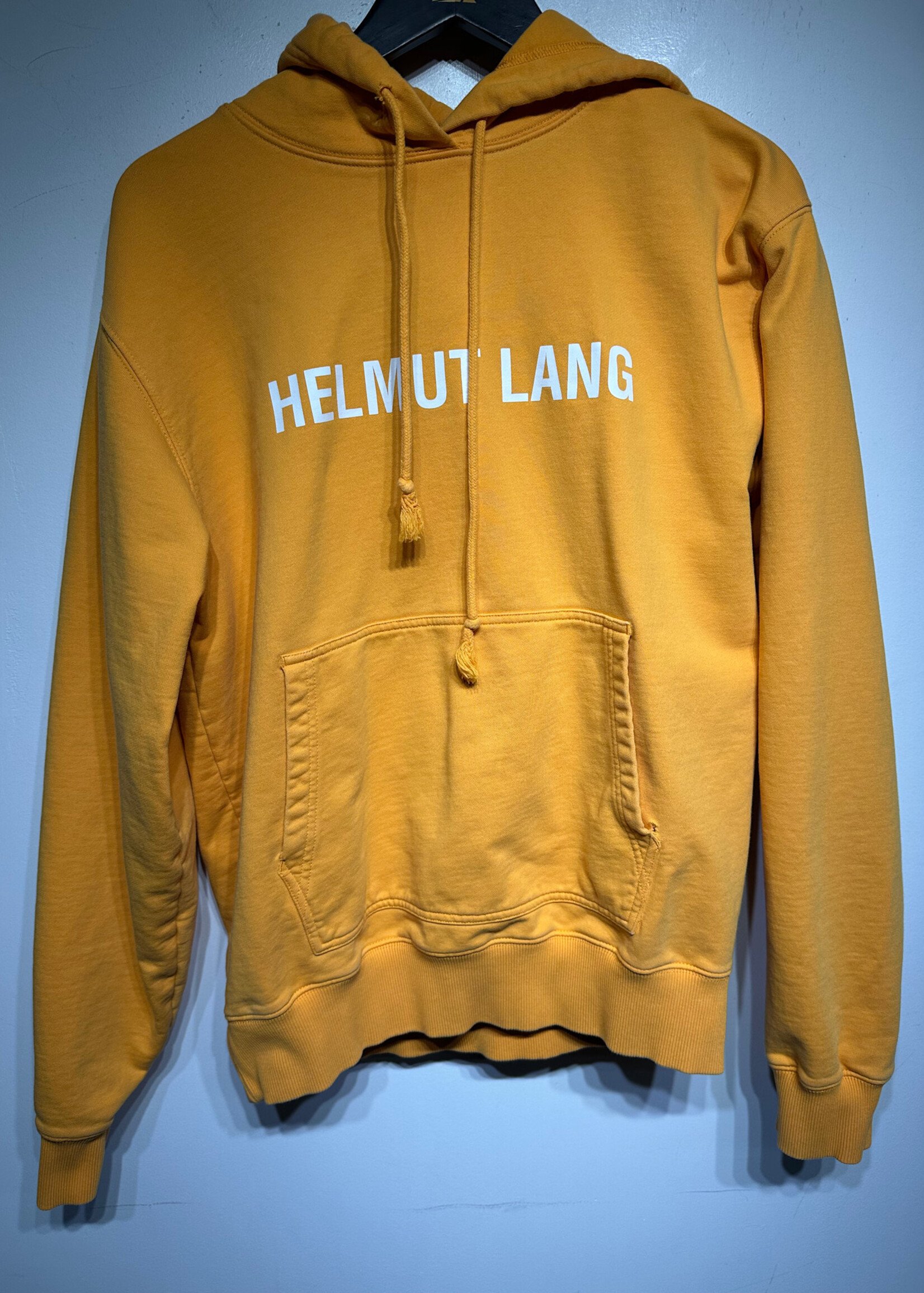 Helmut Lang Orange Spellout Hoodie AS IS Masc M