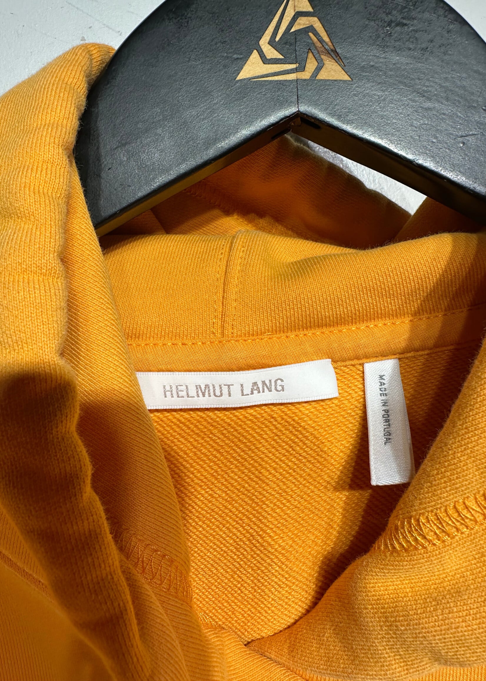 Helmut Lang Orange Spellout Hoodie AS IS Masc M