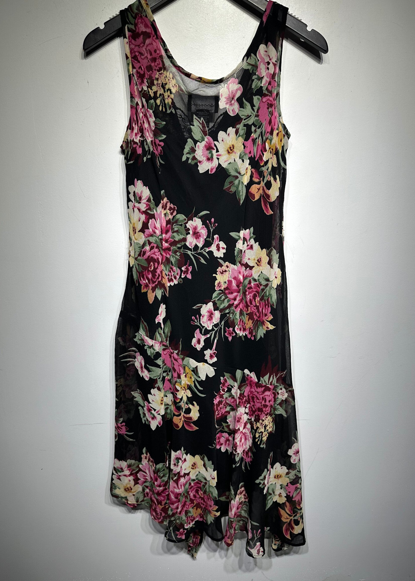 Connected Apparel Floral Black Dress XL