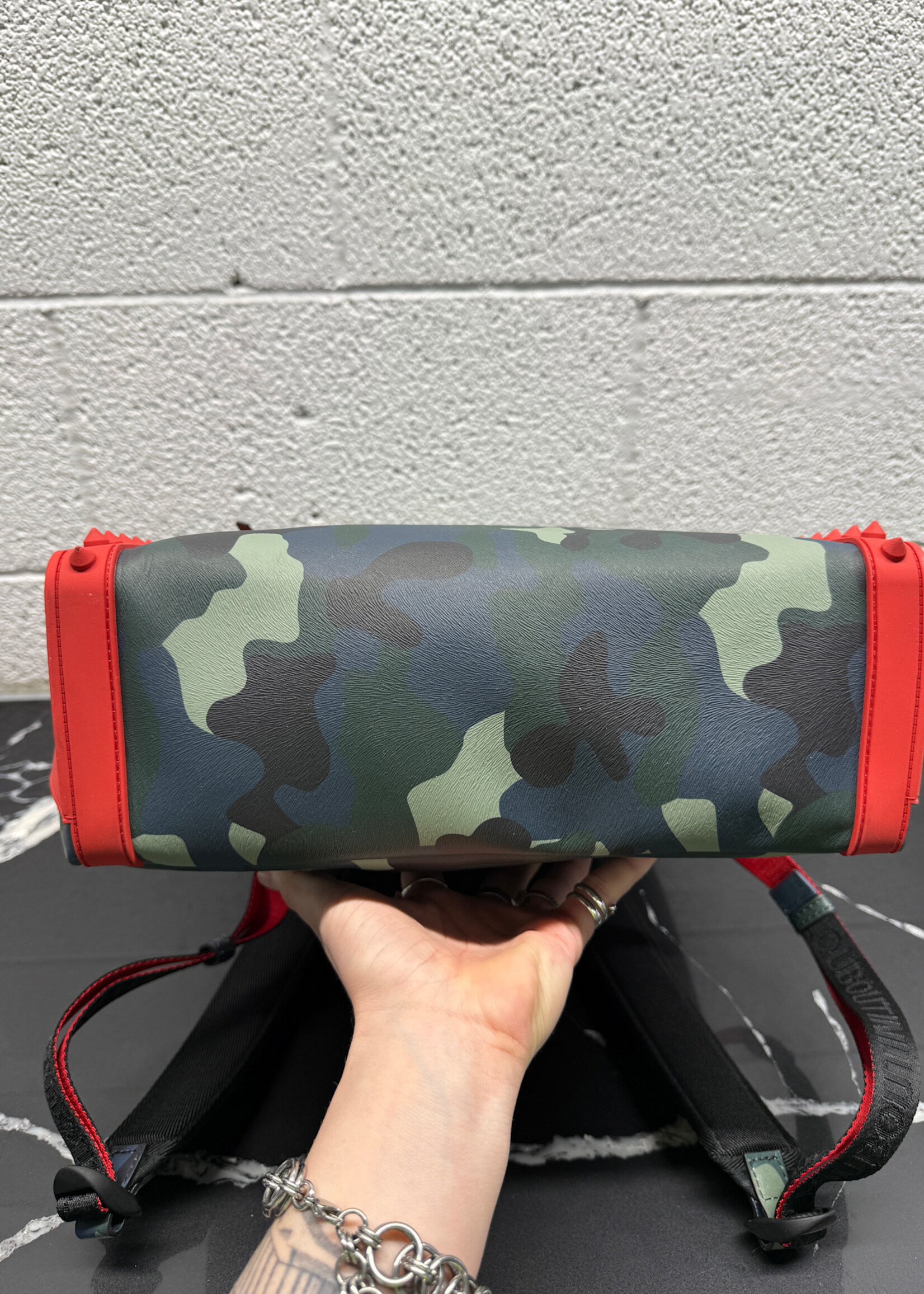 Louboutin Camo Red Spike Backpack
