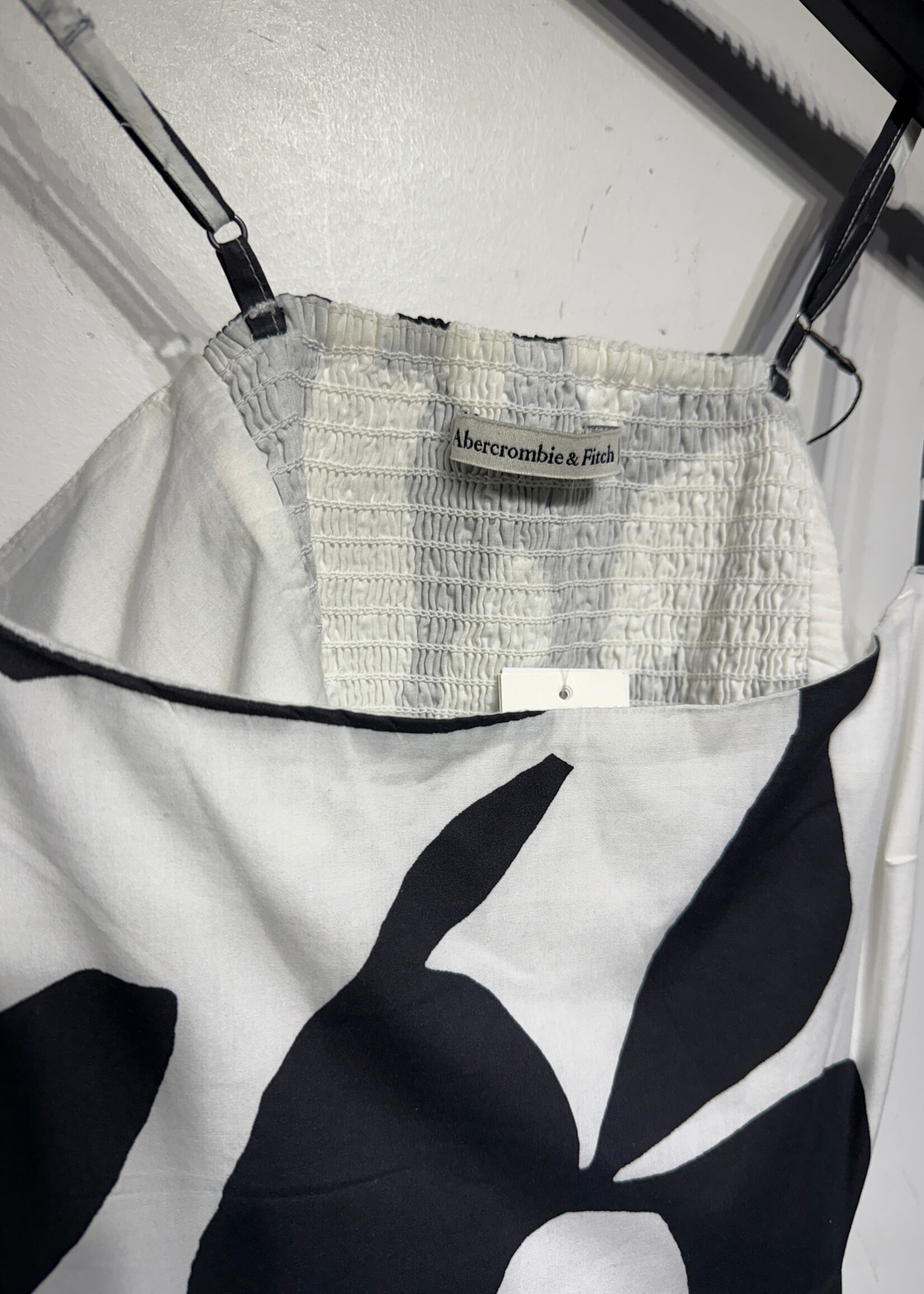 Abercrombie Black White Open Back Maxi Dress XS