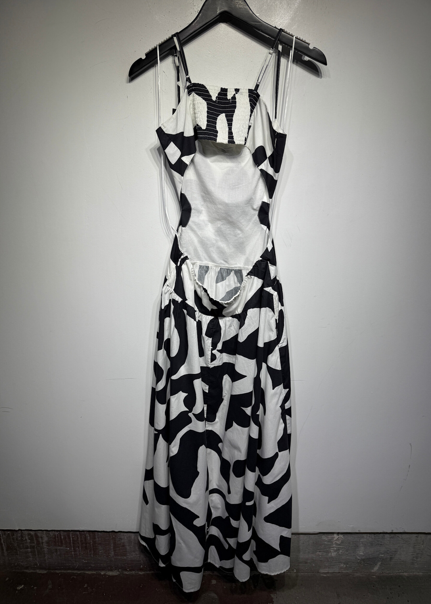 Abercrombie Black White Open Back Maxi Dress XS