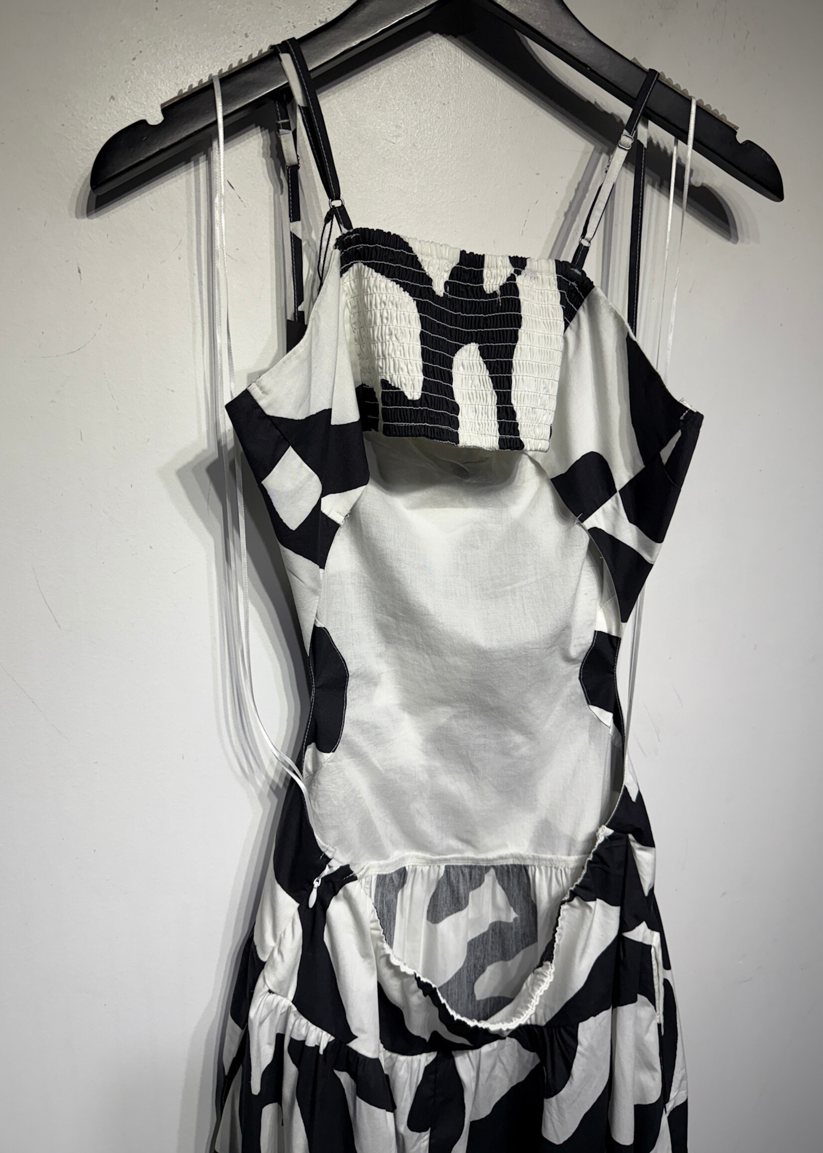 Abercrombie Black White Open Back Maxi Dress XS