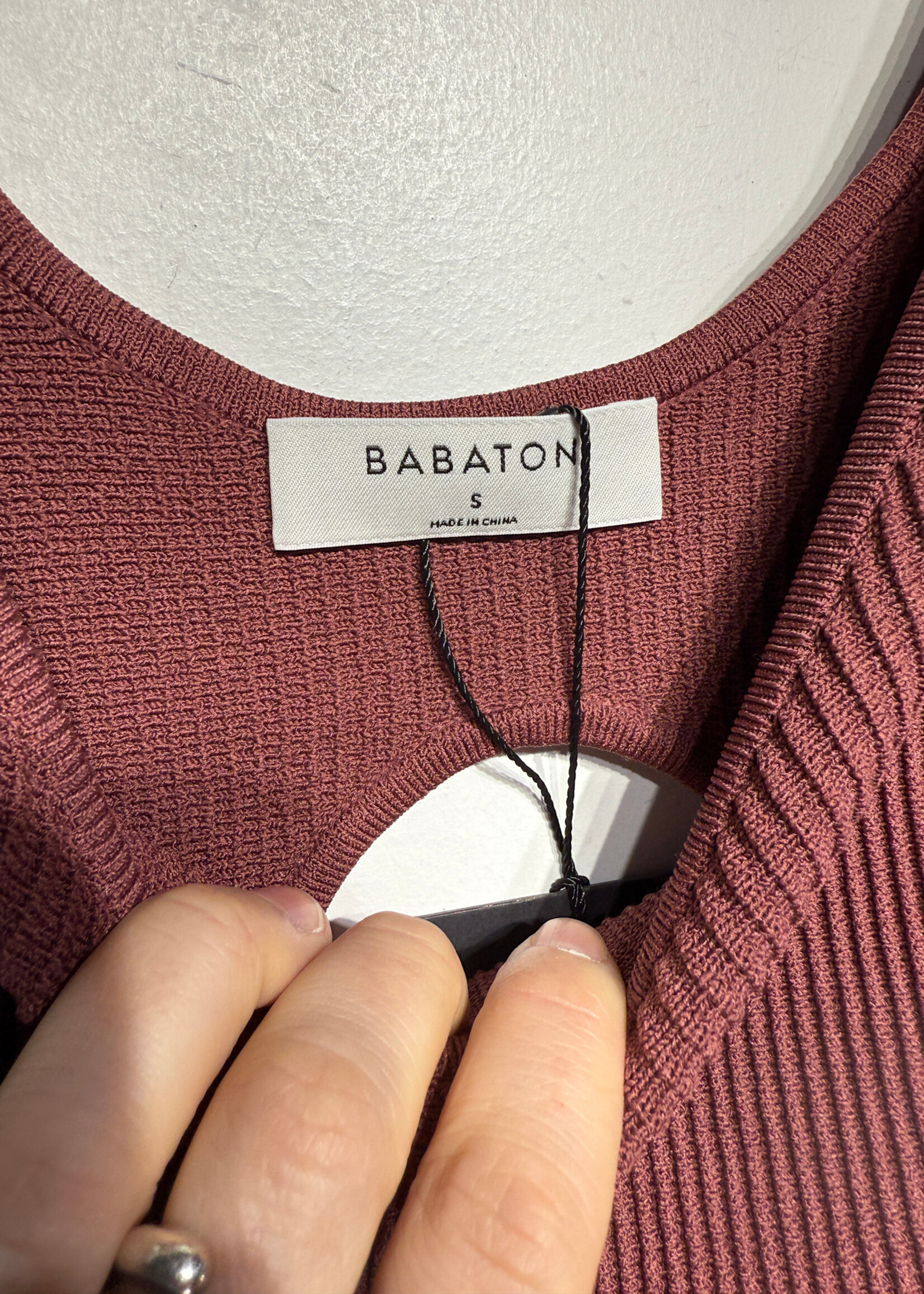 Babaton NWT Winslet Scuplt Knit Red Dress S