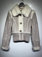 2B Bebe Grey Fur Jacket M