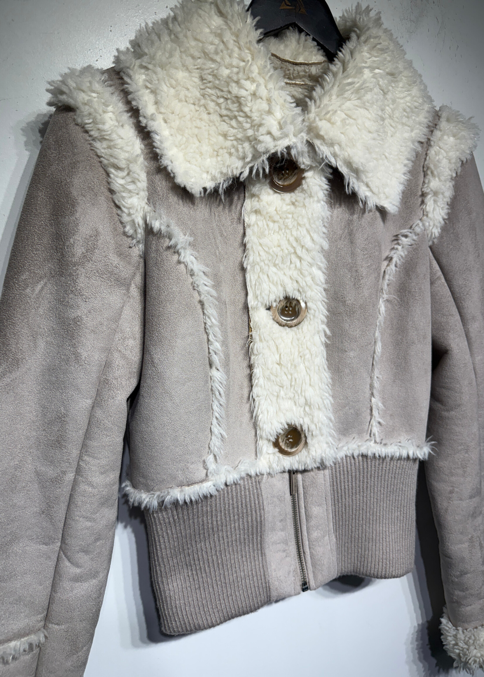 2B Bebe Grey Fur Jacket M