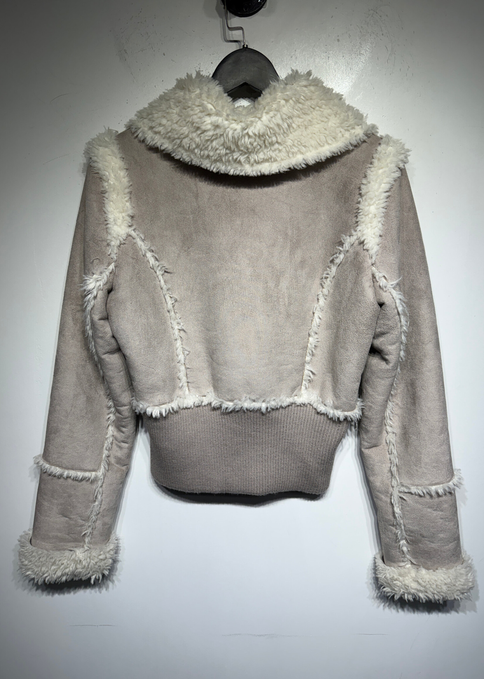 2B Bebe Grey Fur Jacket M