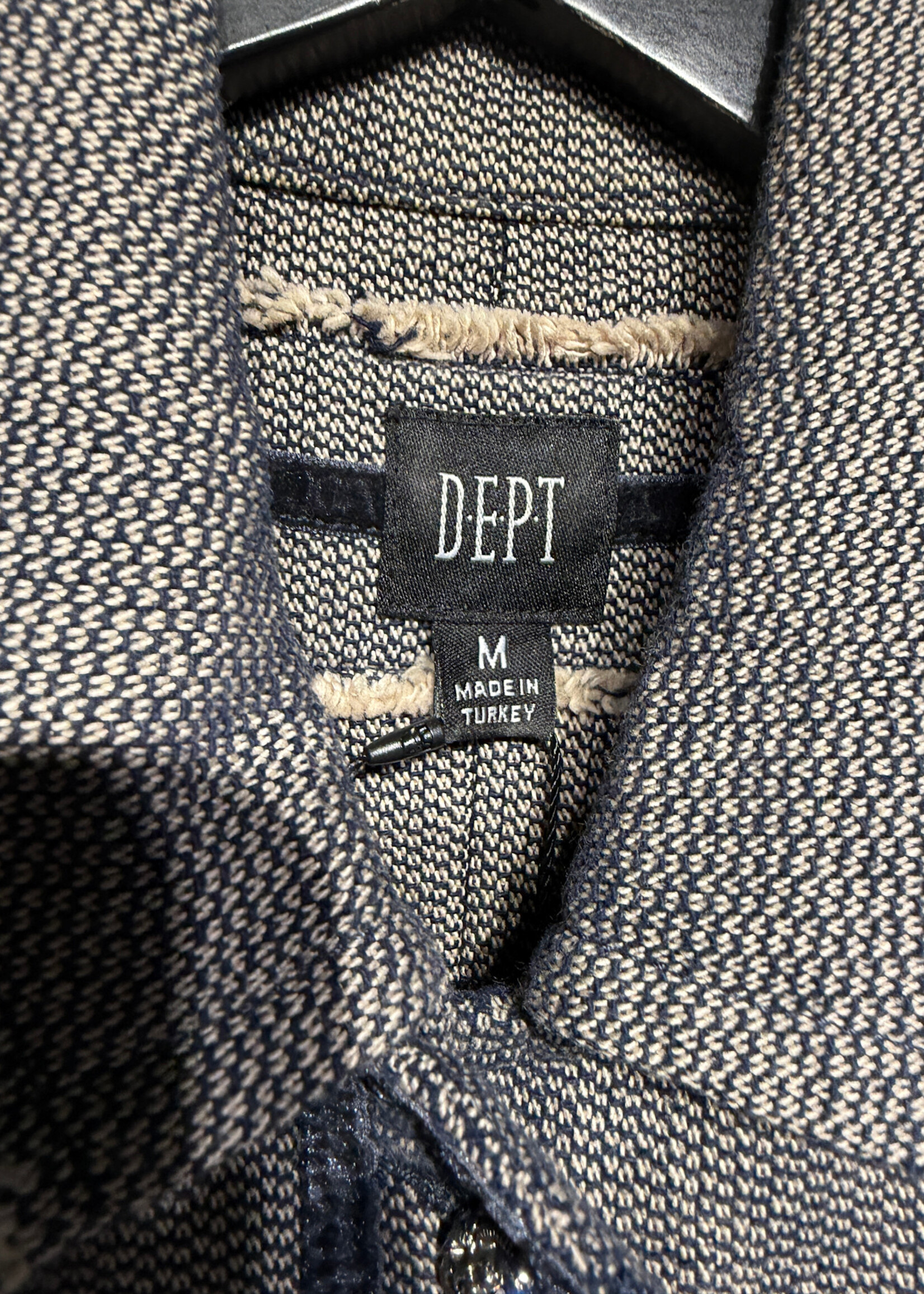 Dept Blue Velour Trim Button Up Jacket M