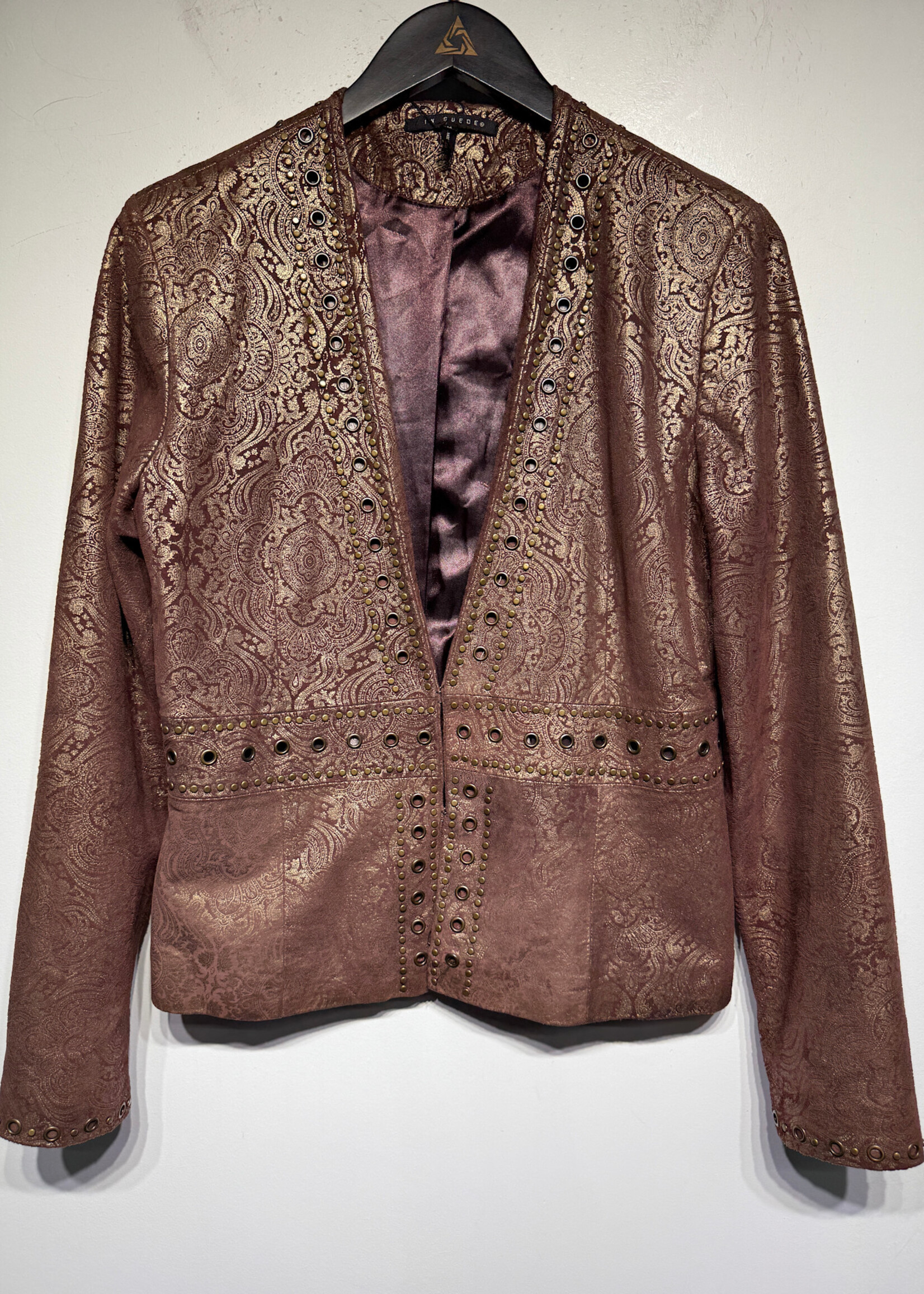 In Suede Studded Paisley Print Jacket M