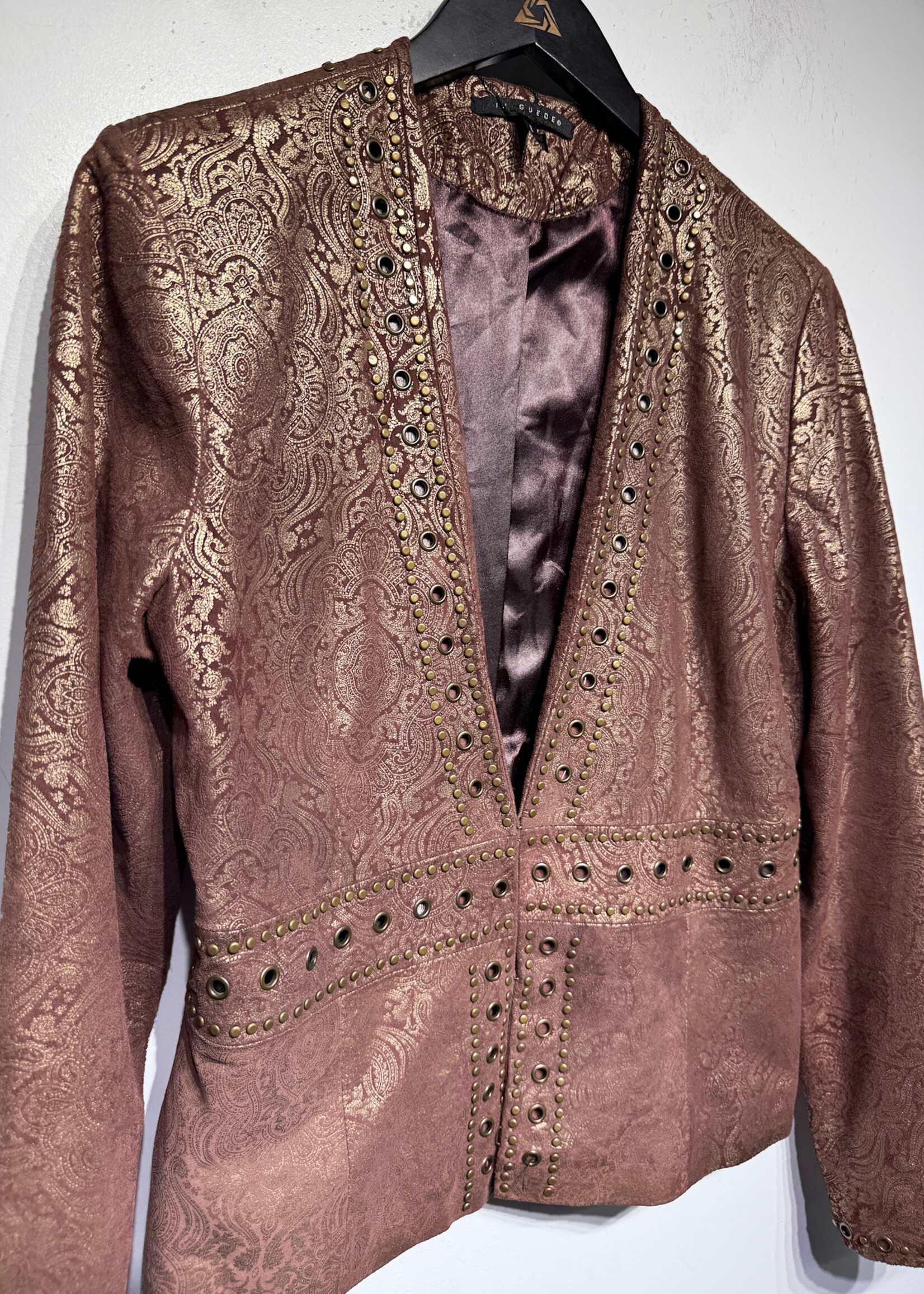 In Suede Studded Paisley Print Jacket M
