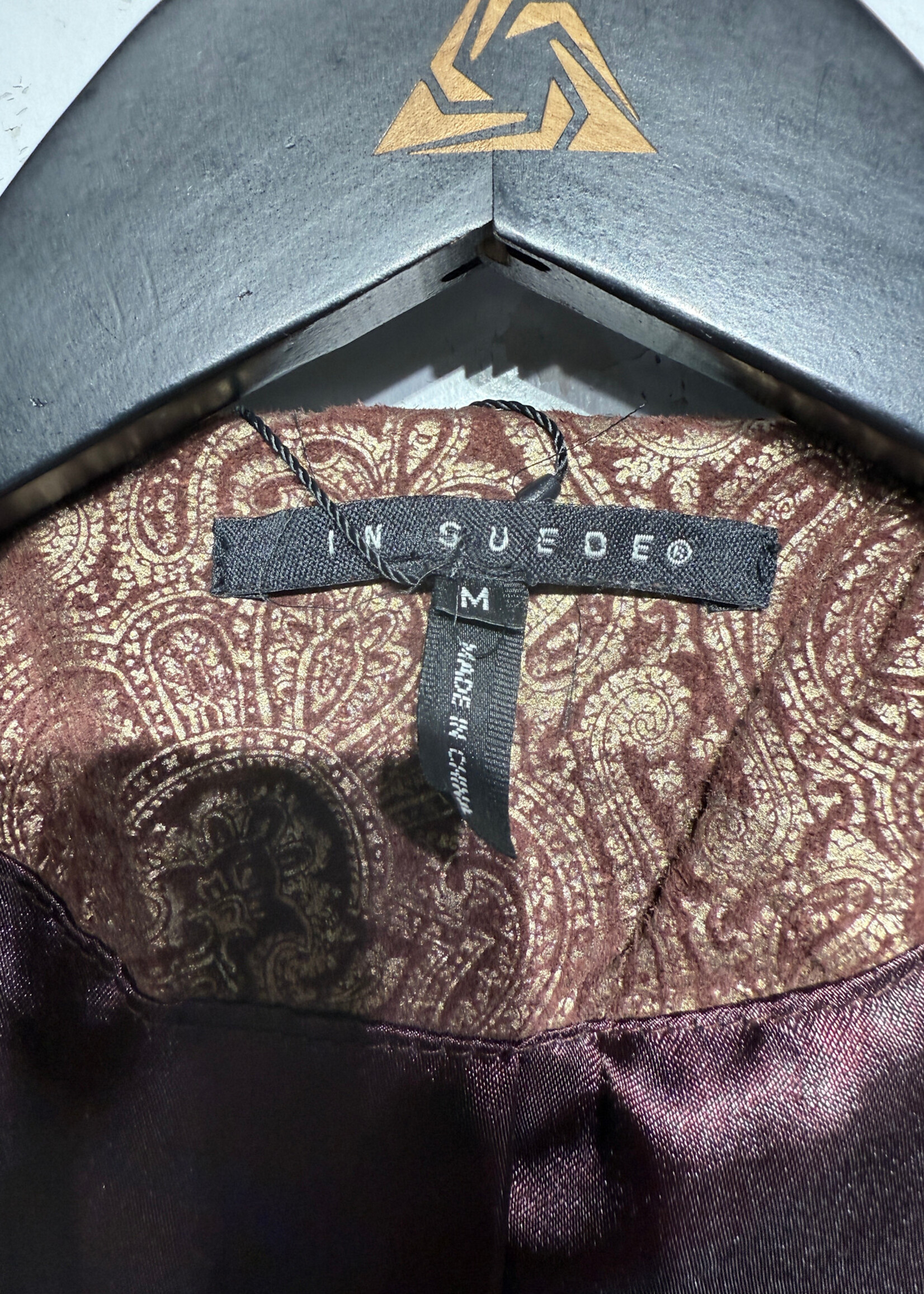 In Suede Studded Paisley Print Jacket M