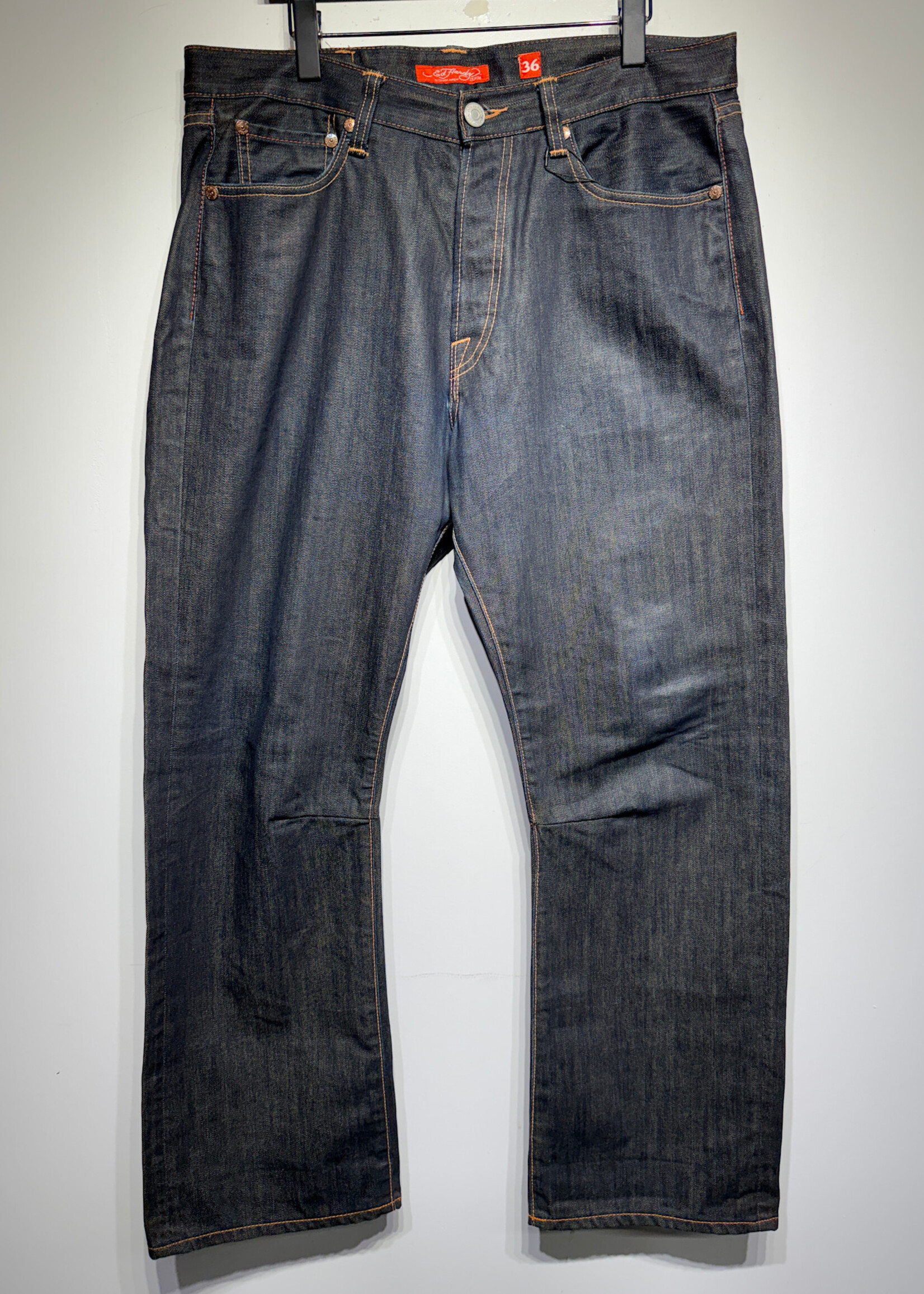 Ed Hardy Rhinestone Rhinestone Dark Wash Jean 36