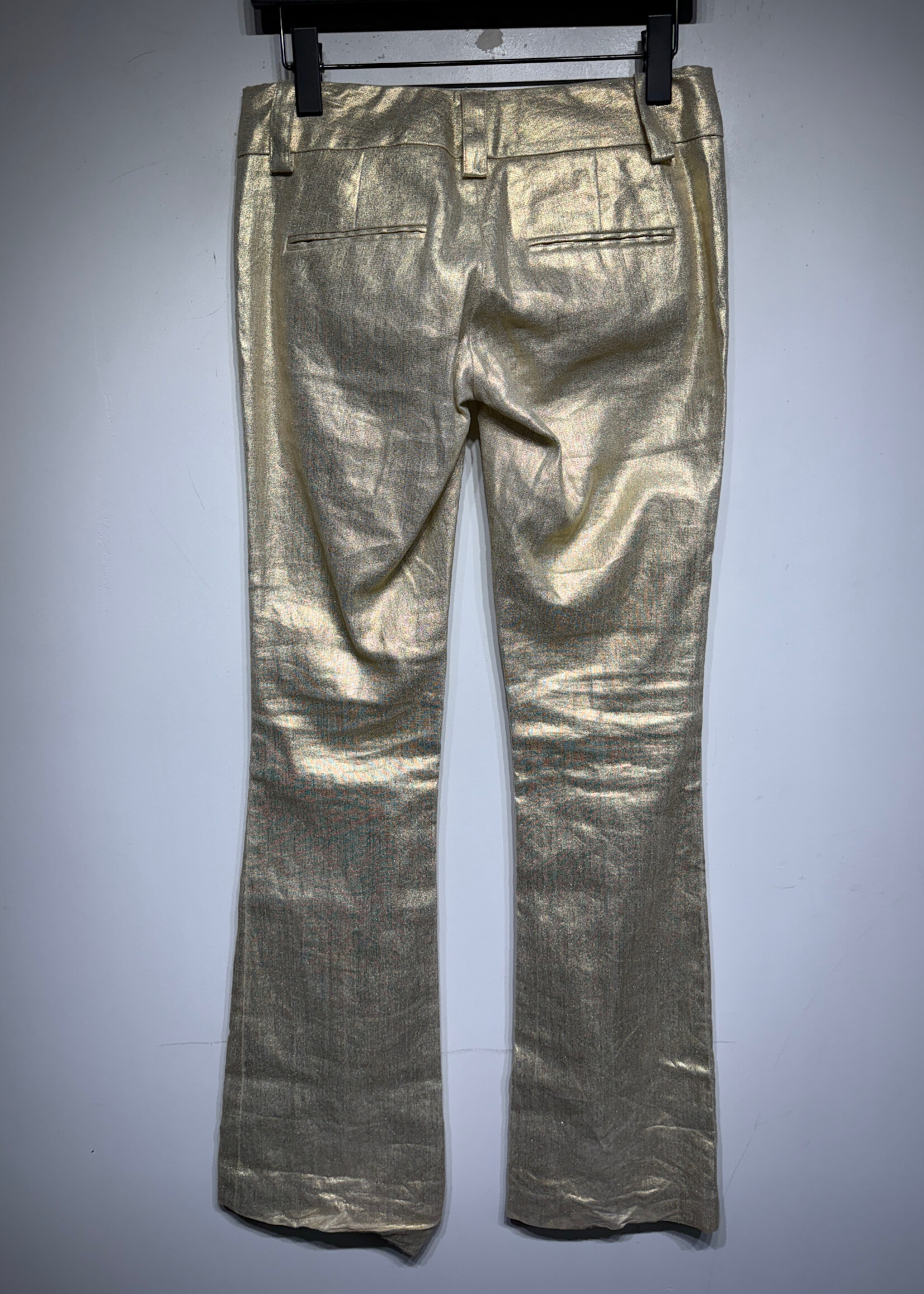 Alice & Olivia Scoop Gold Flare Pants 24