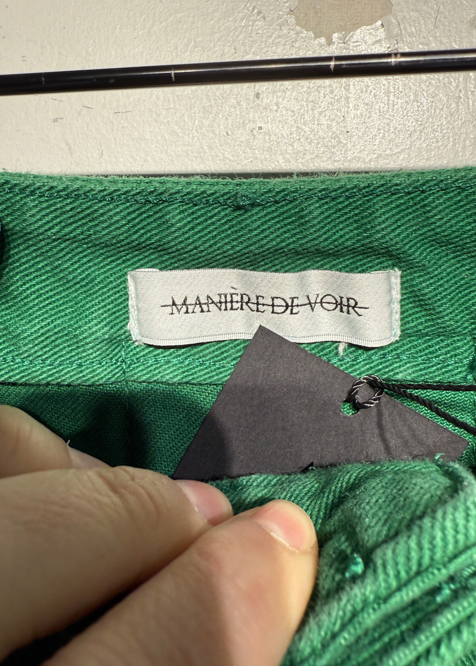 Maniere De Voir Green 2PC Denim Set 6/28"