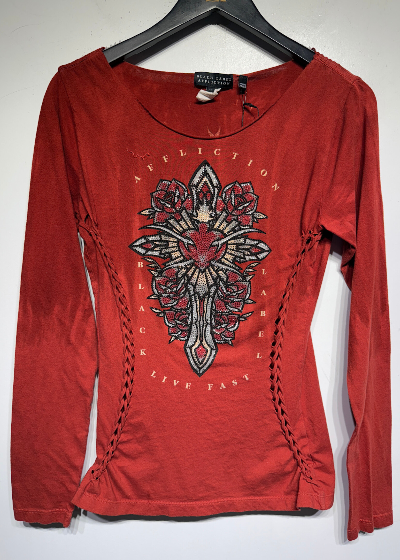 Affliction Y2K Orange 'Black Label' LS M