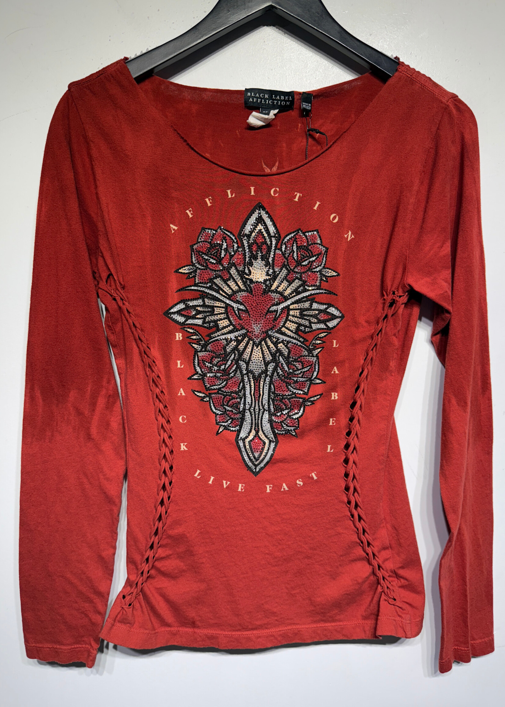 Affliction Y2K Orange 'Black Label' LS M