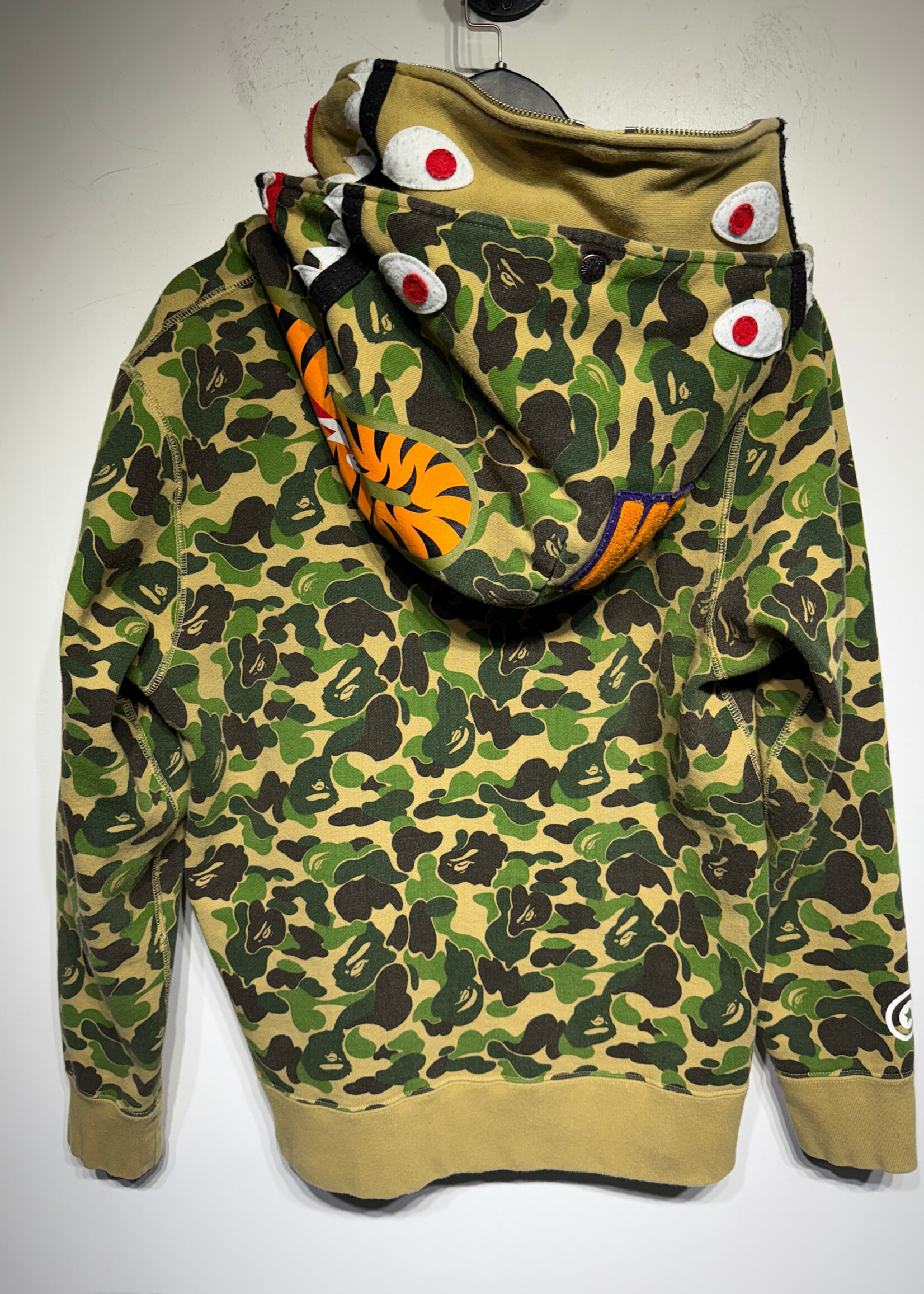 BAPE Double Hood Full Zip Camo Hoodie M