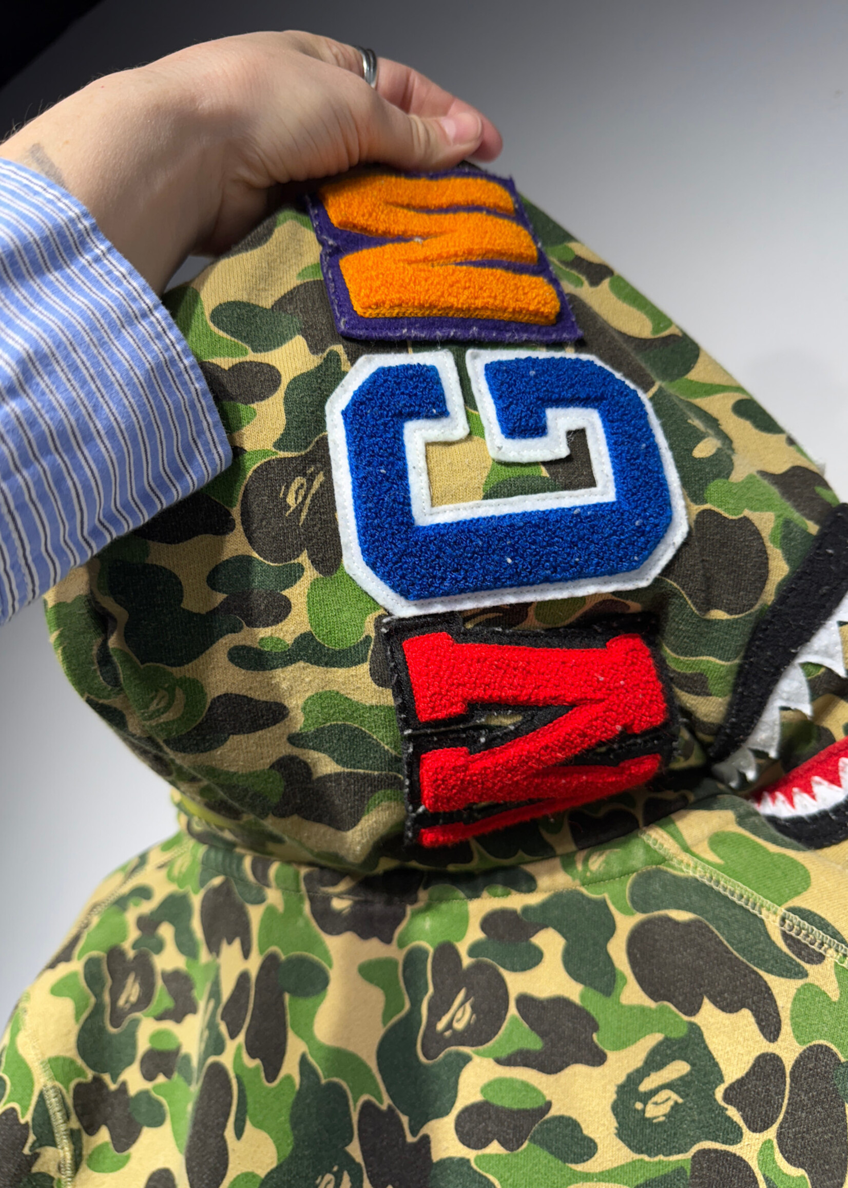 BAPE Double Hood Full Zip Camo Hoodie M