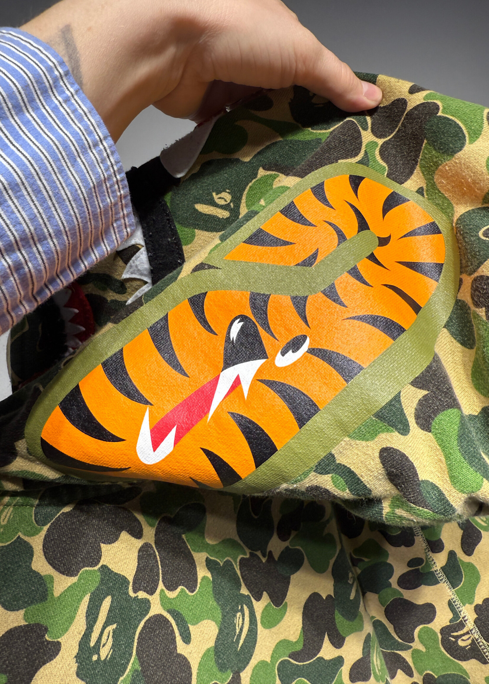 BAPE Double Hood Full Zip Camo Hoodie M