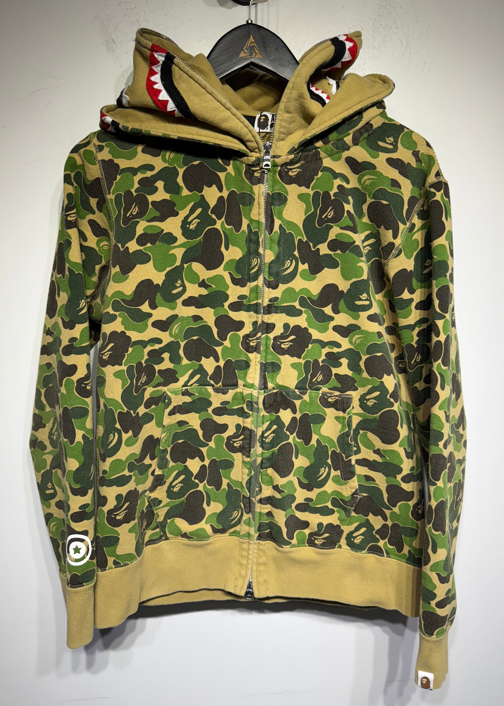 BAPE Double Hood Full Zip Camo Hoodie M
