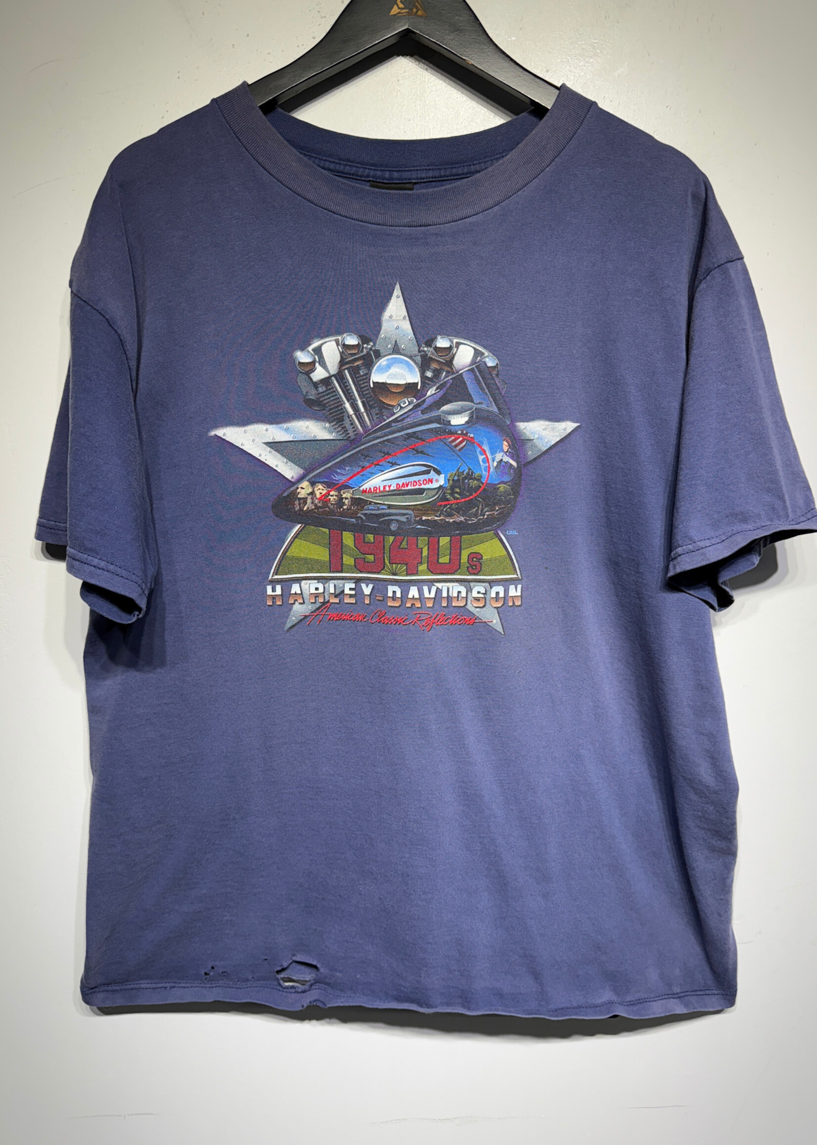 Harley Vintage Blue "1940s" Tee XL AS IS