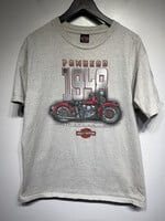 Harley Vintage Pan Head Grey Tee L