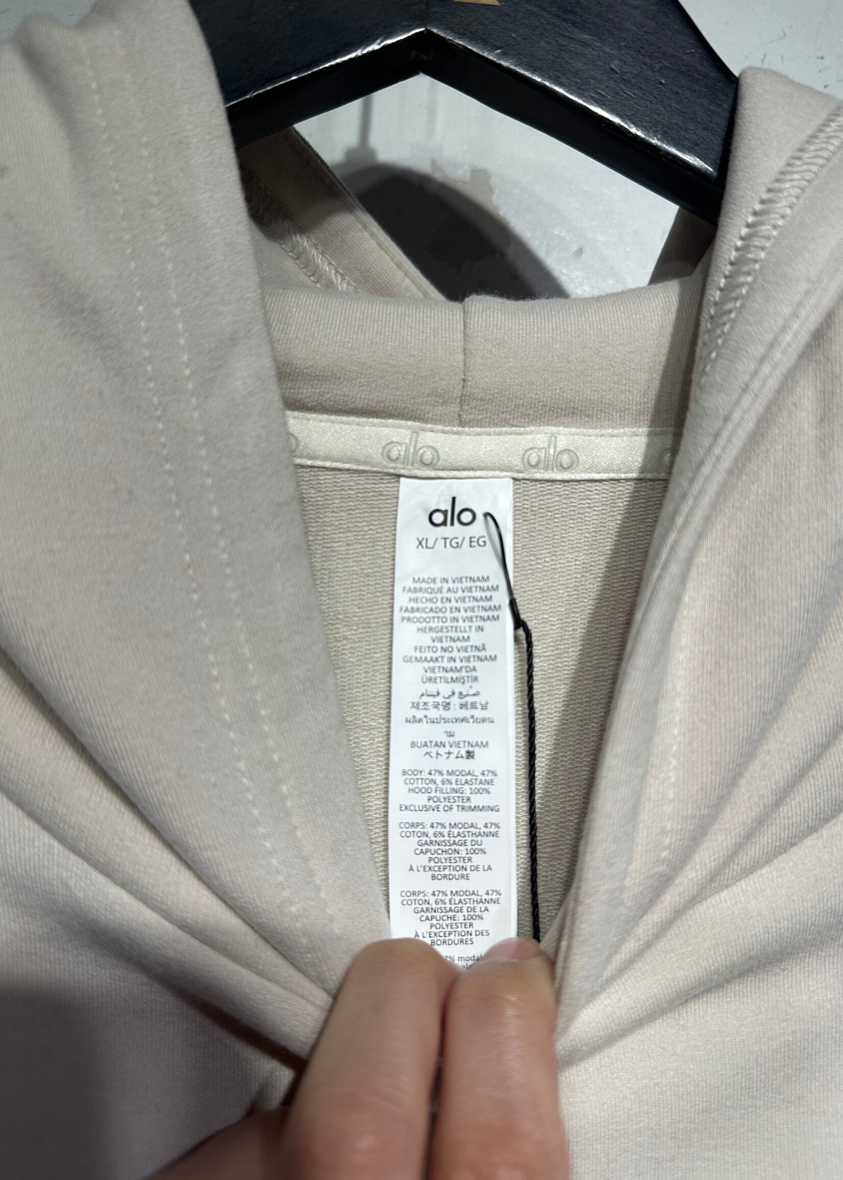 NWT Alo 'Double Take' Tan Hoodie Masc XL