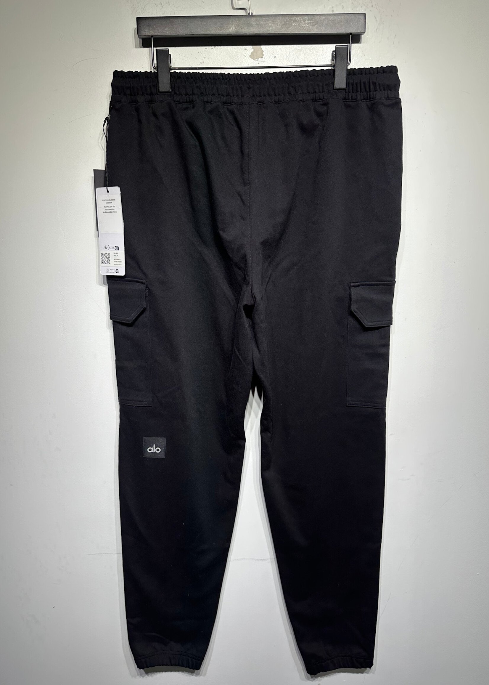 NWT Alo Black 'Edition Sueded' Joggers Masc XL/36
