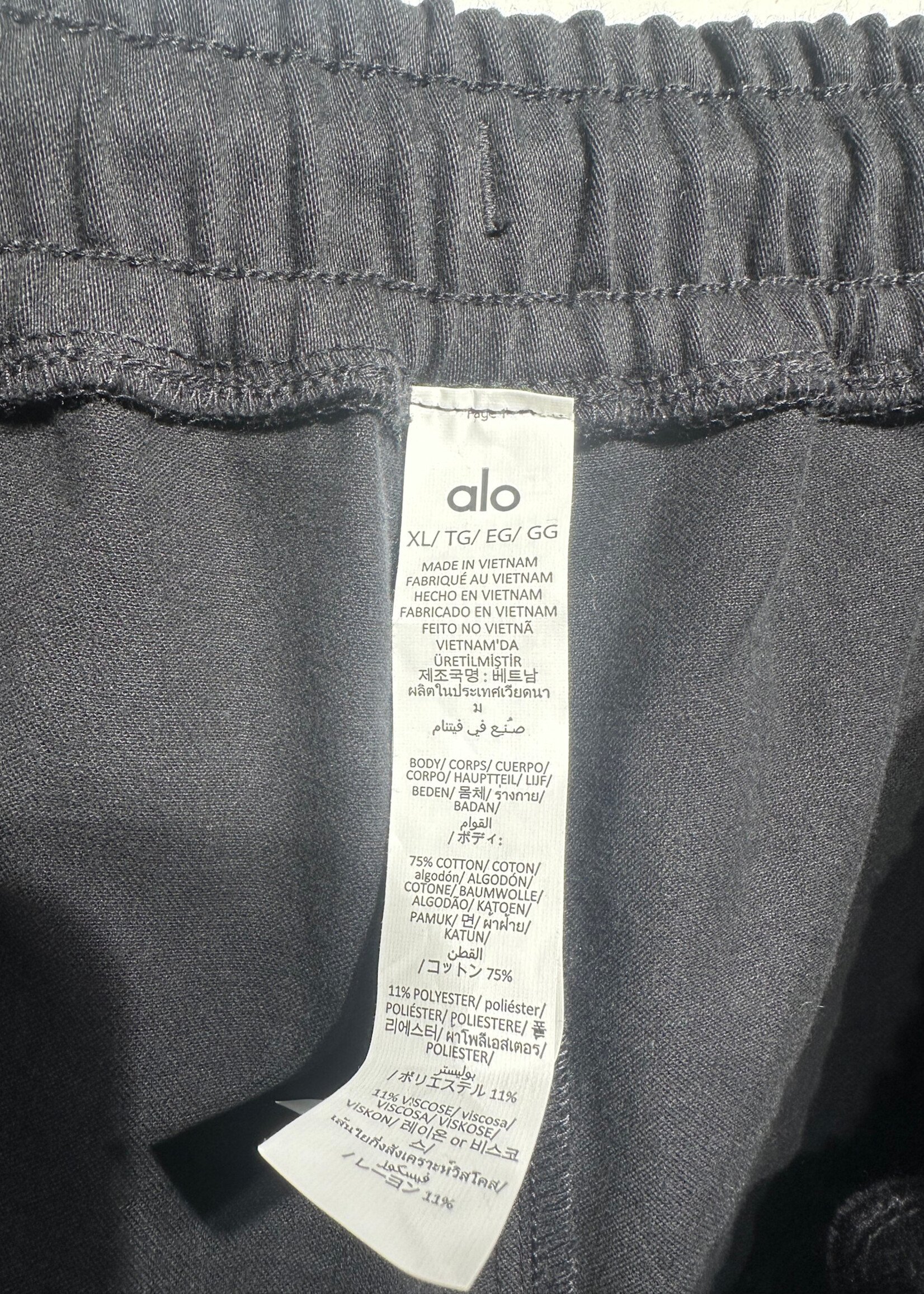 NWT Alo Black 'Edition Sueded' Joggers Masc XL/36