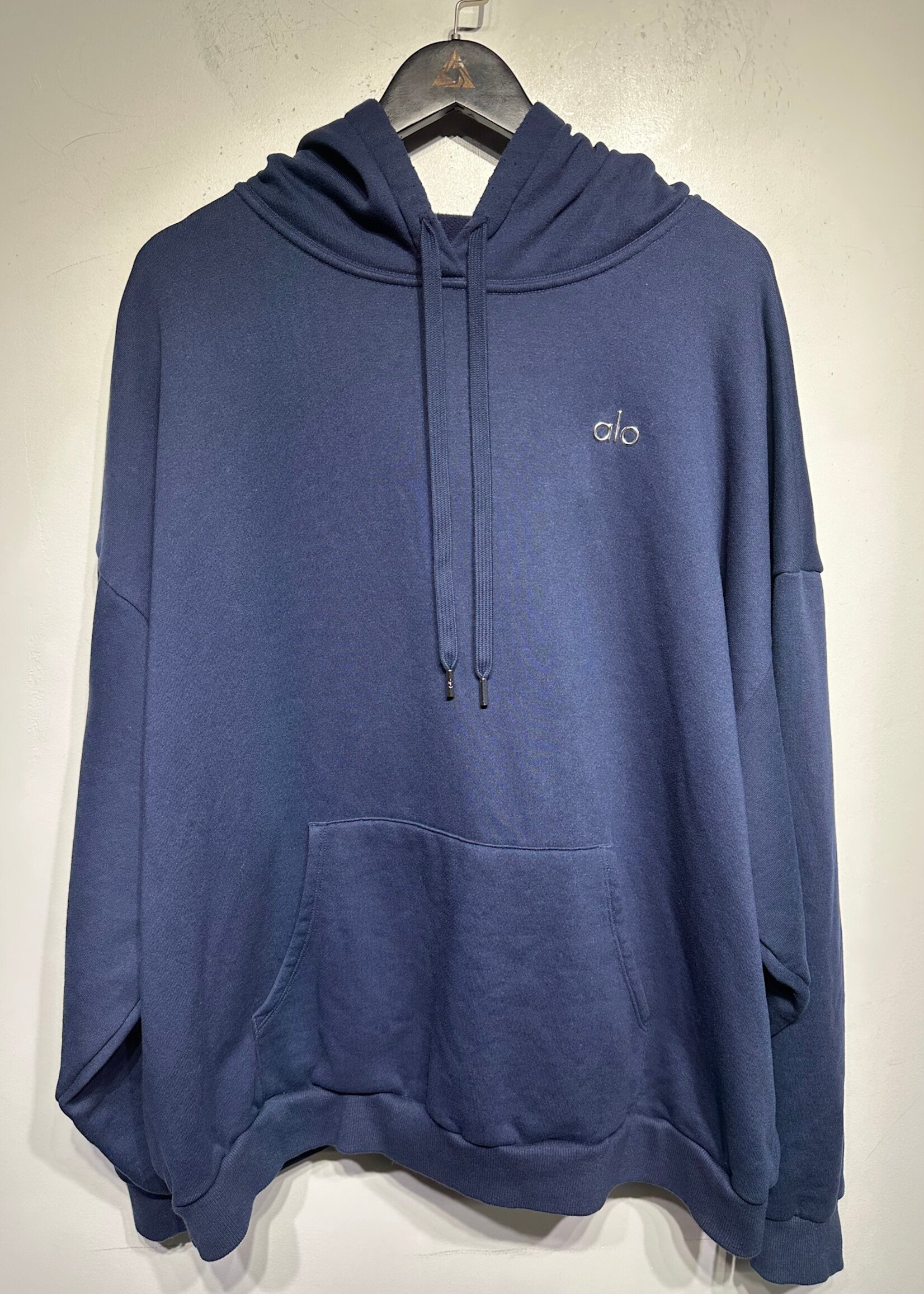 NWT Alo Navy Blue Logo Hoodie Masc XXL