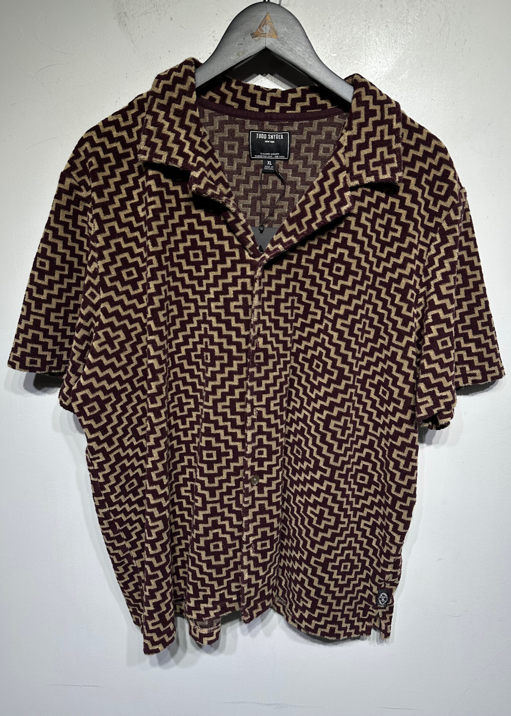 Todd Synder Multi Color Print TerryCloth Shirt XL