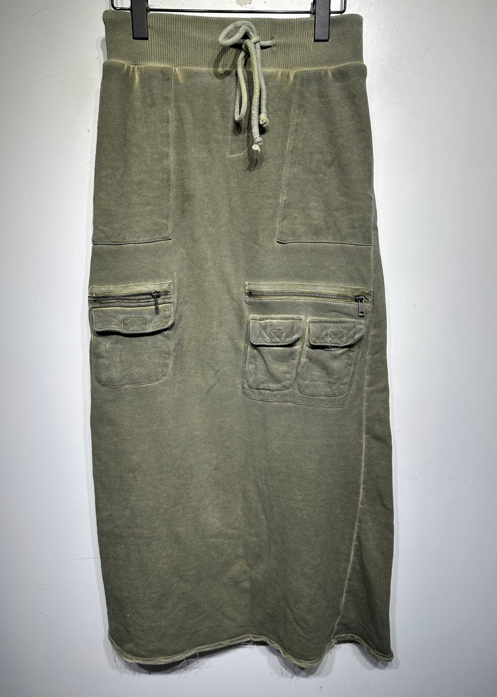 Darker Wavs Green Maxi Cargo Skirt 26 Fem