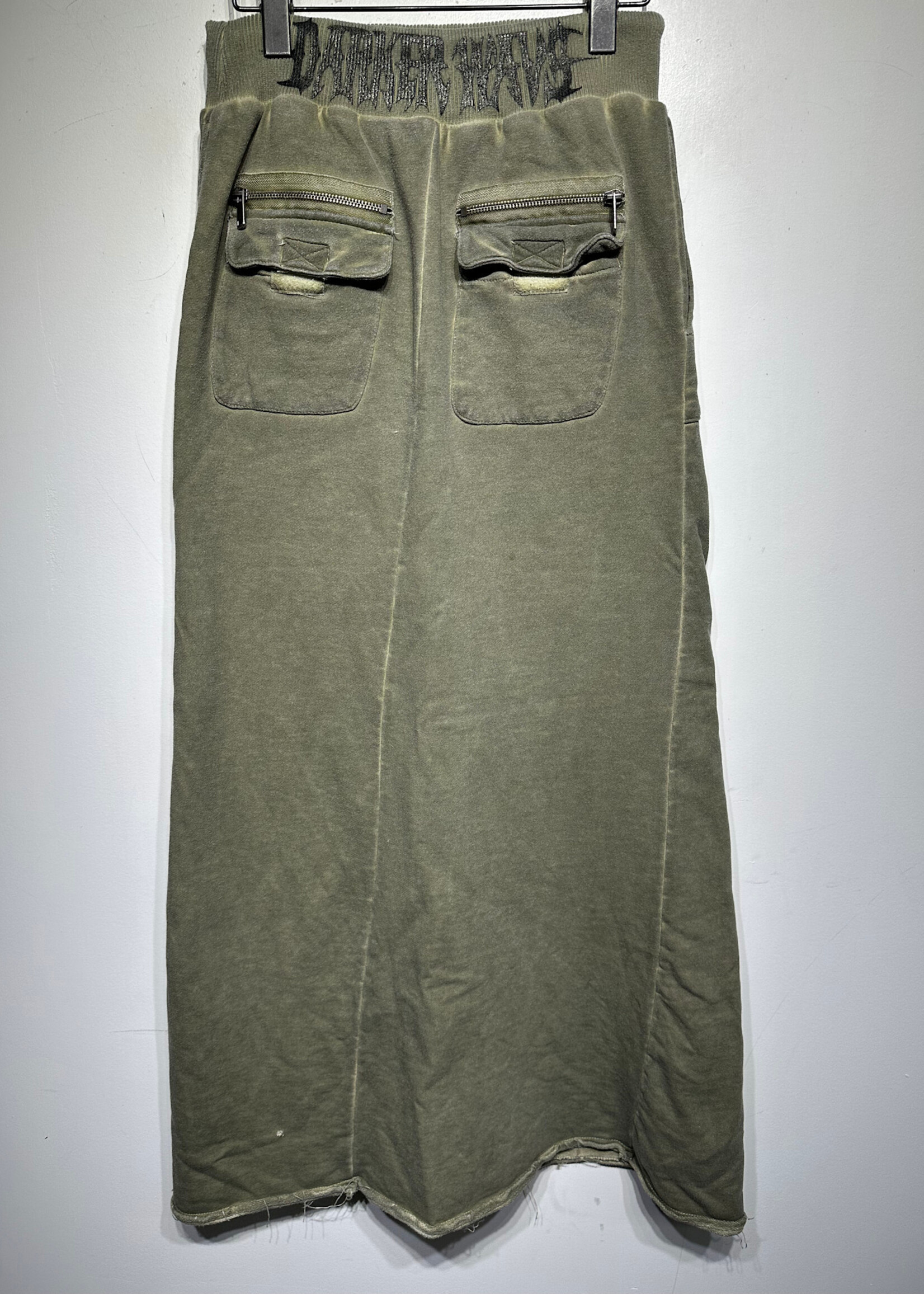 Darker Wavs Green Maxi Cargo Skirt 26 Fem