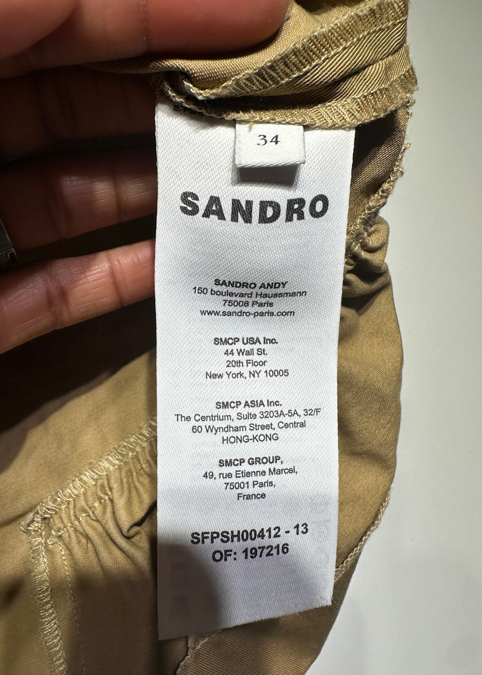 Sandro Tan Ruffle Shorts 26 Fem