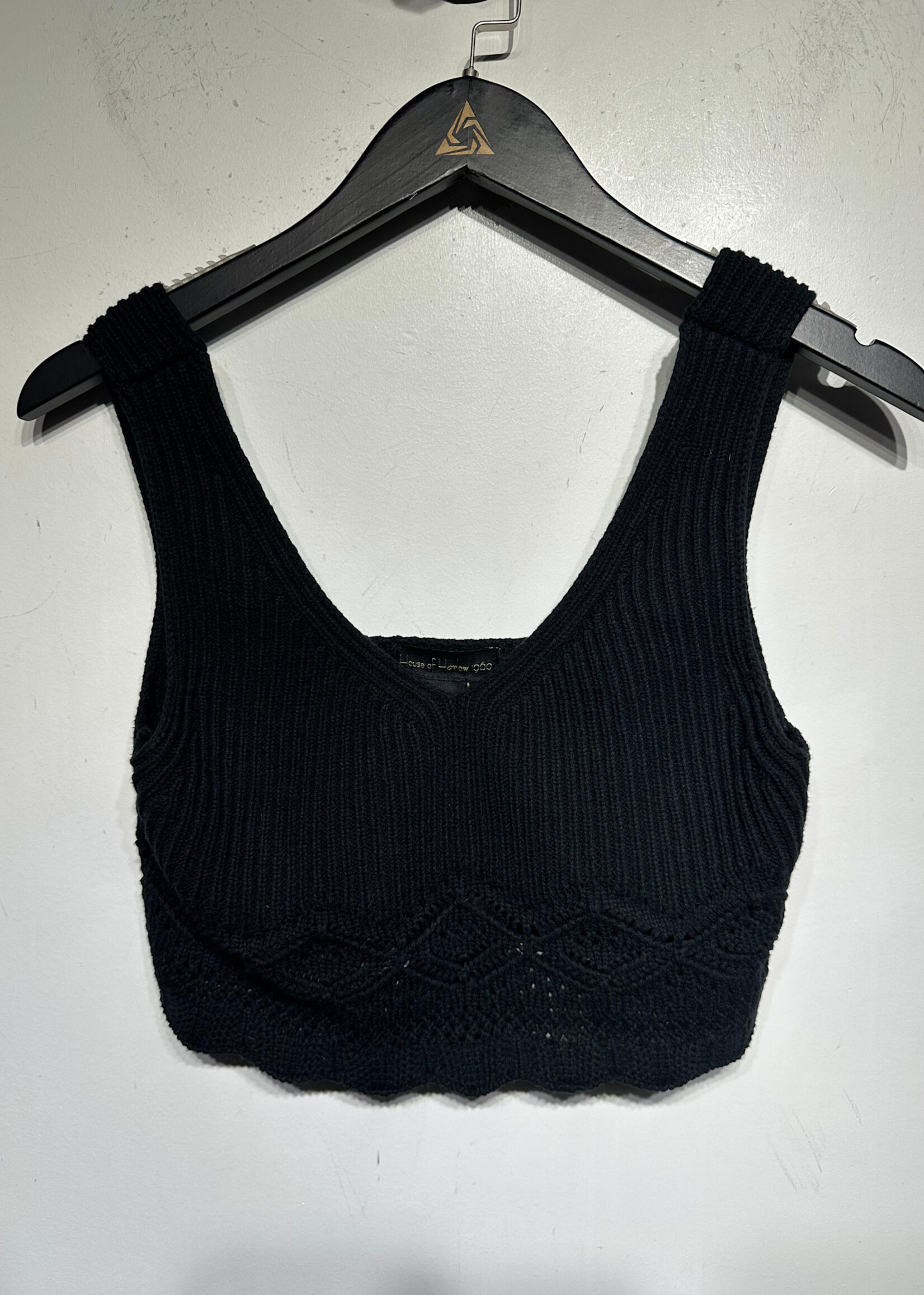 House Of Harlow Black Knit Tank/Skirt Set Fem XS