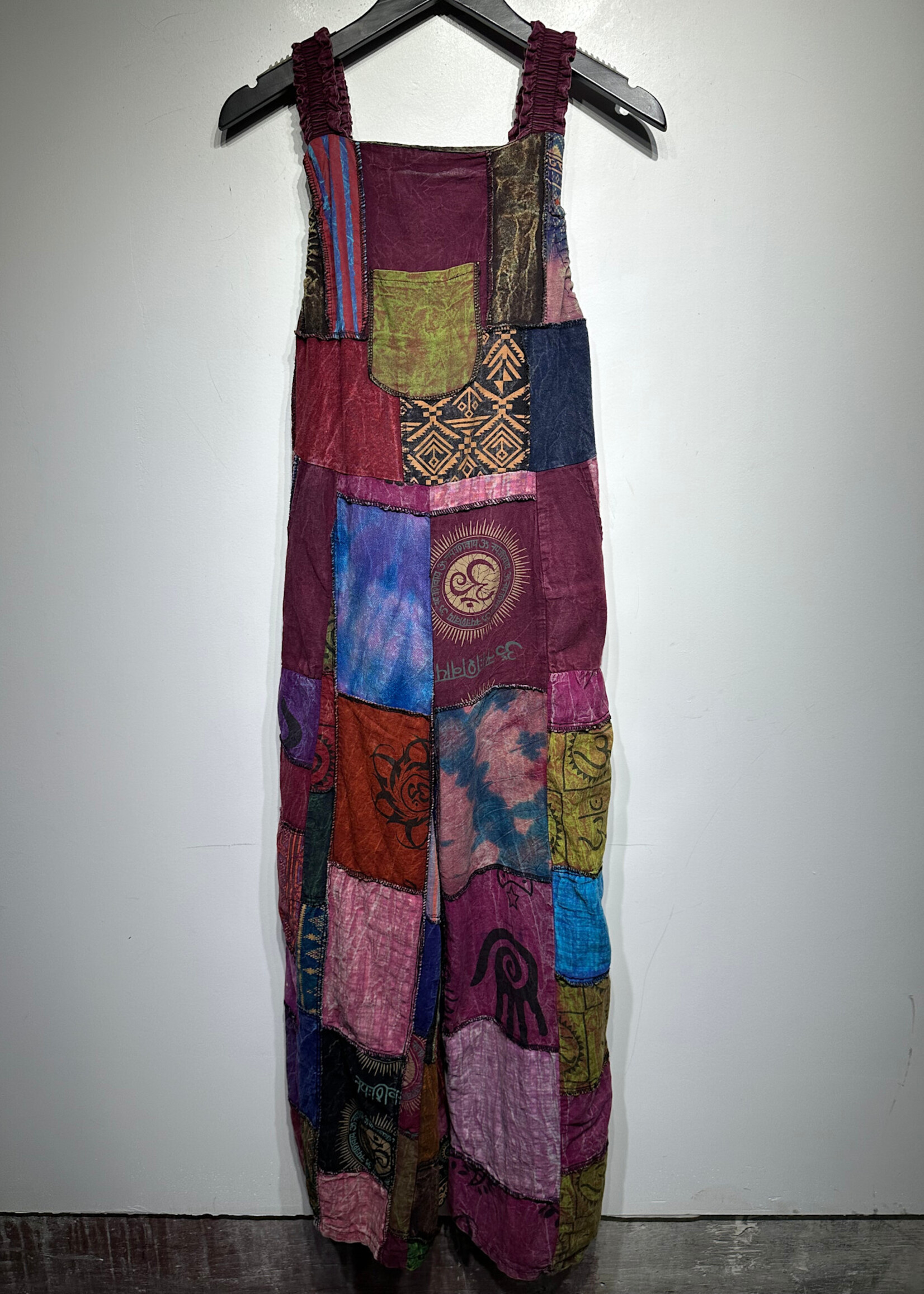 KATHMANDU PATCHOWORK HIPPIE OVERALLS M