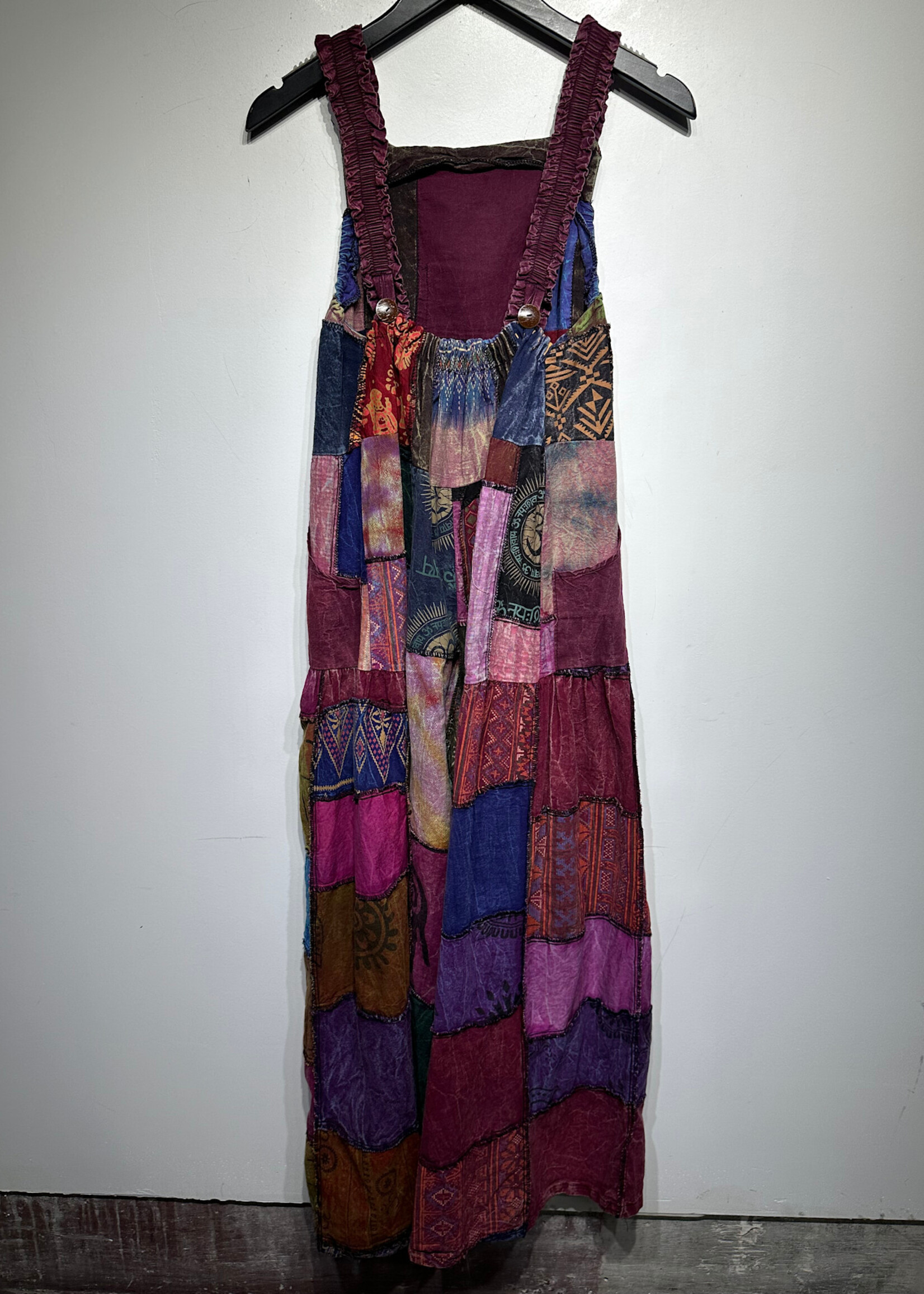 KATHMANDU PATCHOWORK HIPPIE OVERALLS M