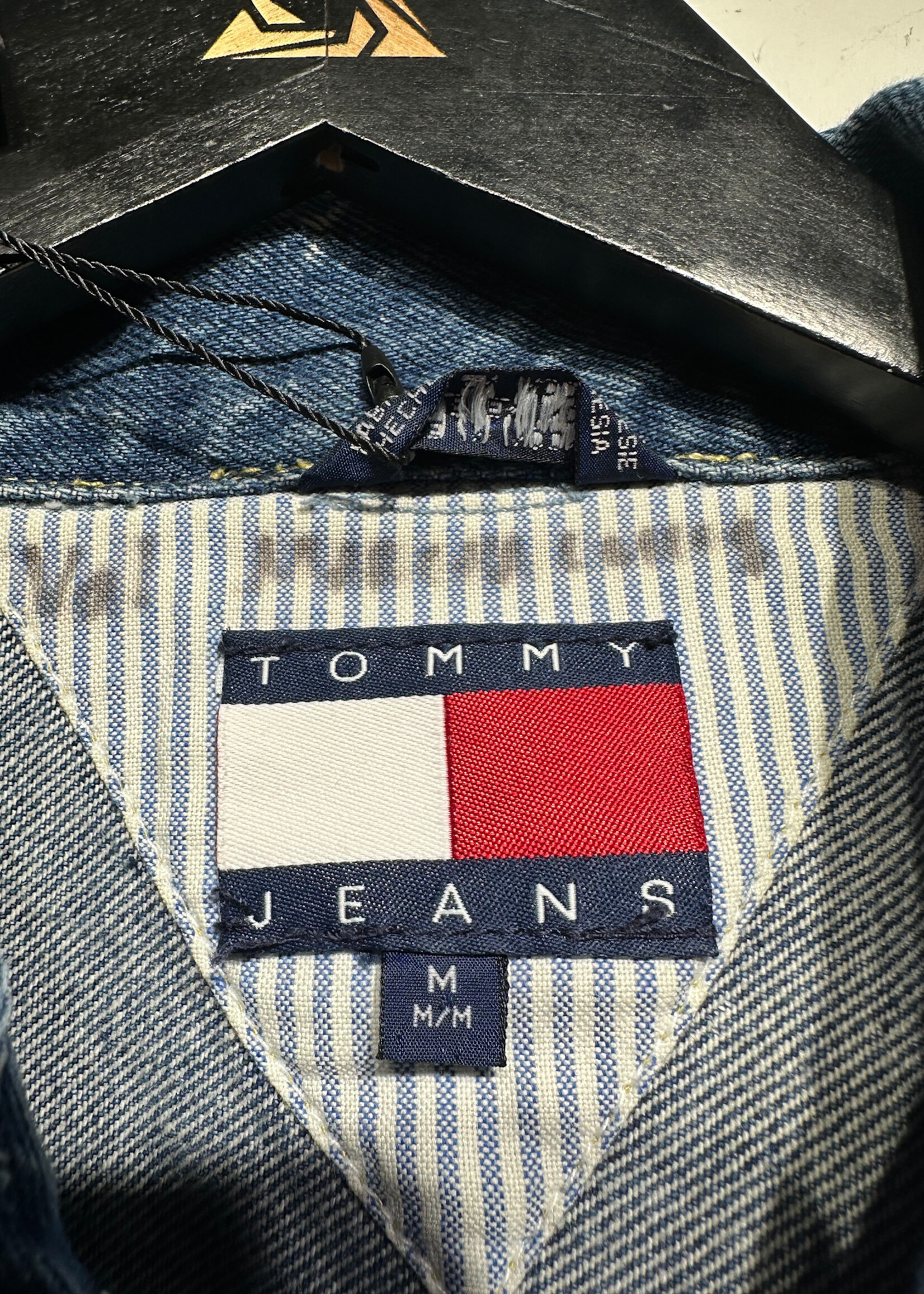Tommy Hilfiger Y2K Logo Trim Denim Jacket Fem M