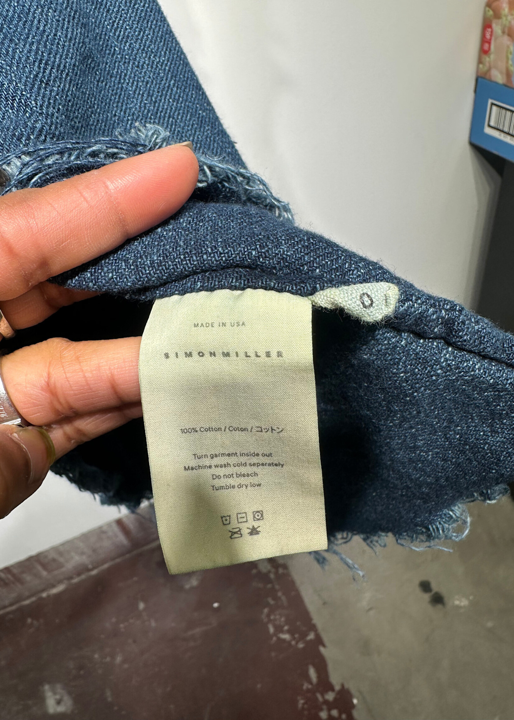 Simon Miller Navy Raw Hem/Fringe Vest Fem 0/XS