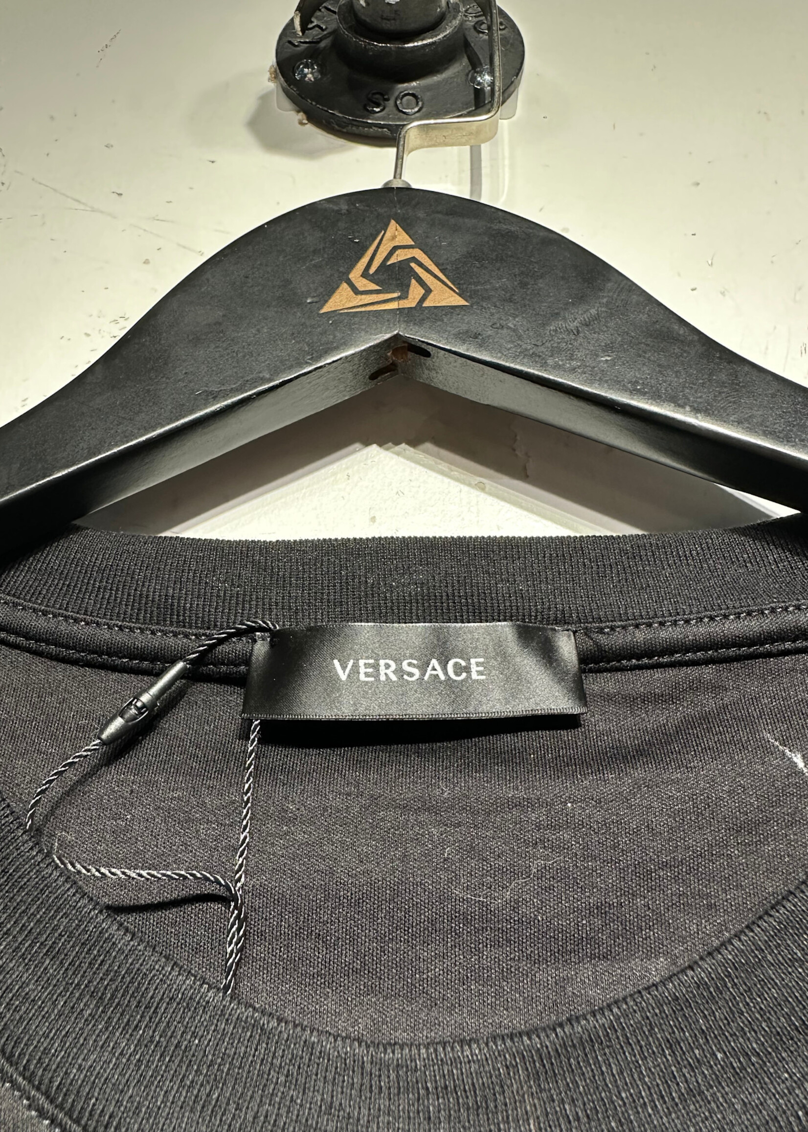 Versace Black Logo Tee Shirt M Fem
