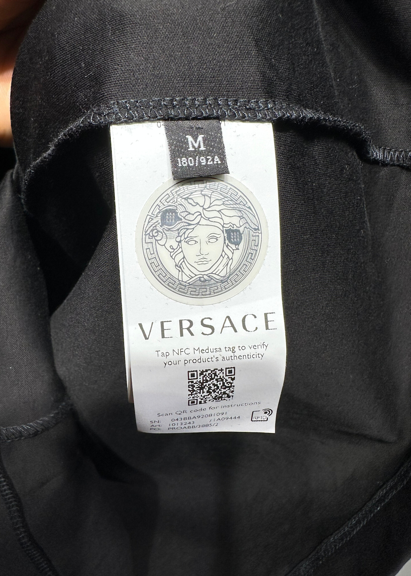 Versace Black Logo Tee Shirt M Fem