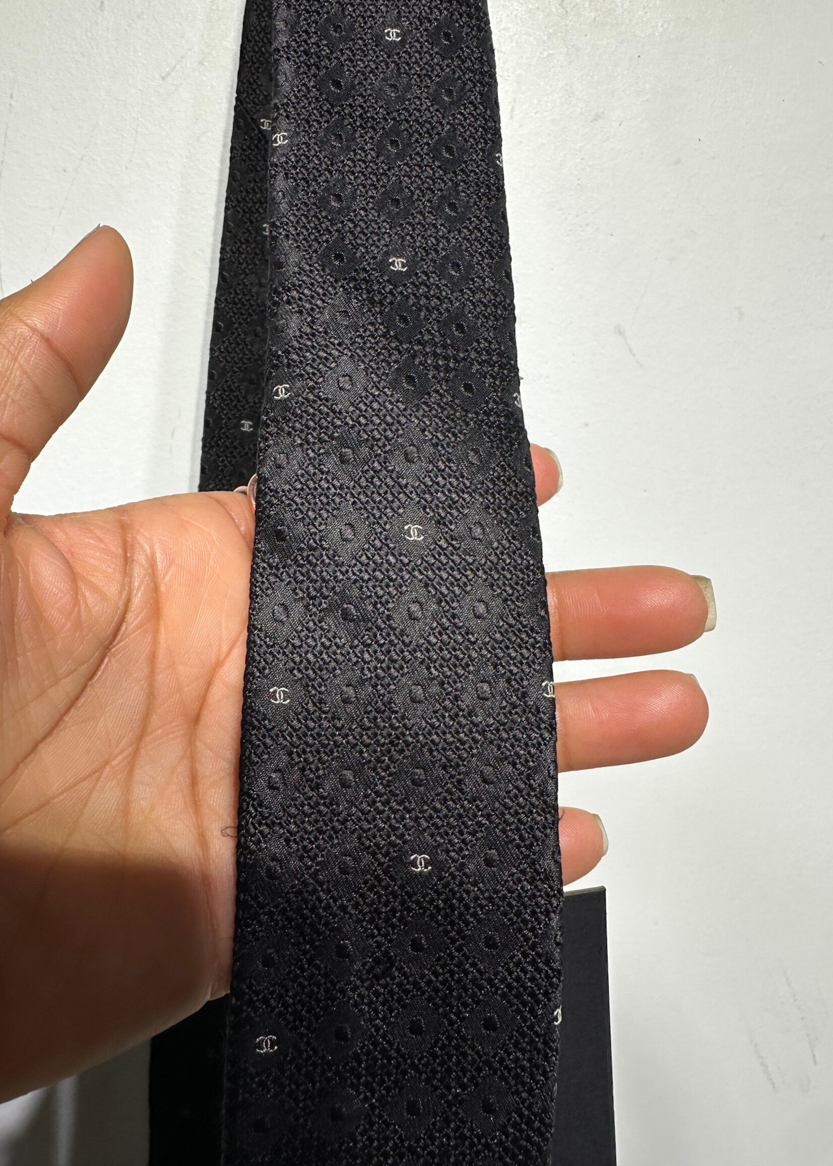 Chanel Black Silk Tie