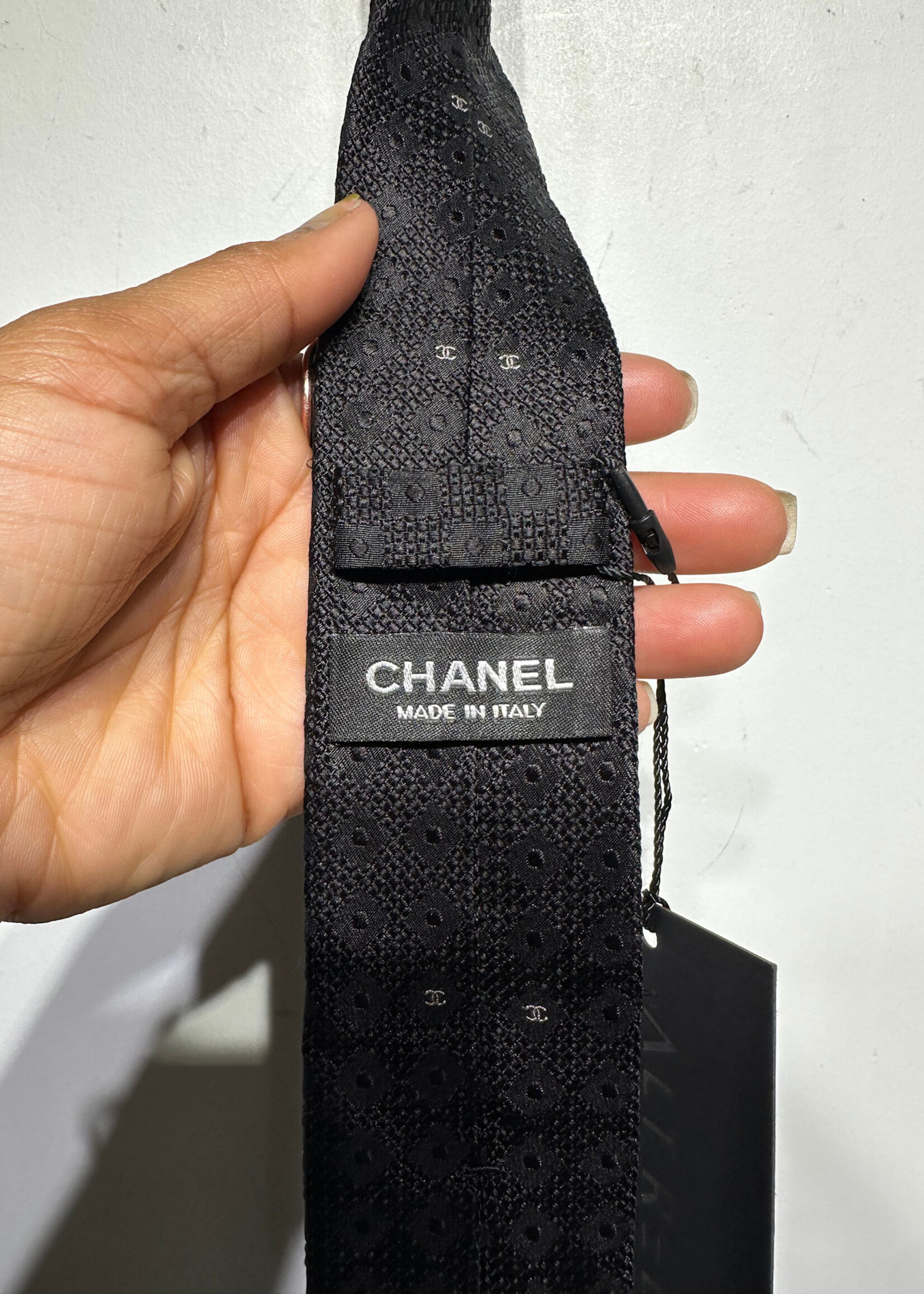 Chanel Black Silk Tie