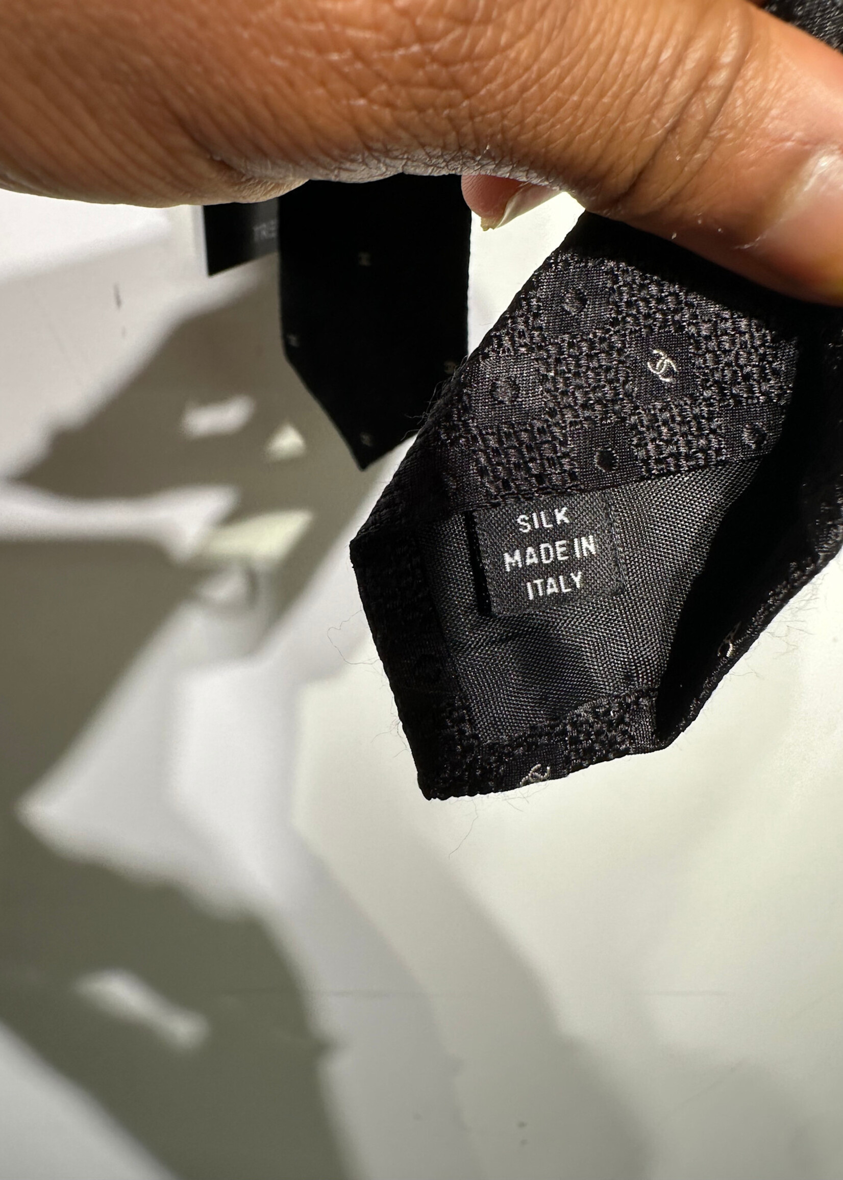 Chanel Black Silk Tie