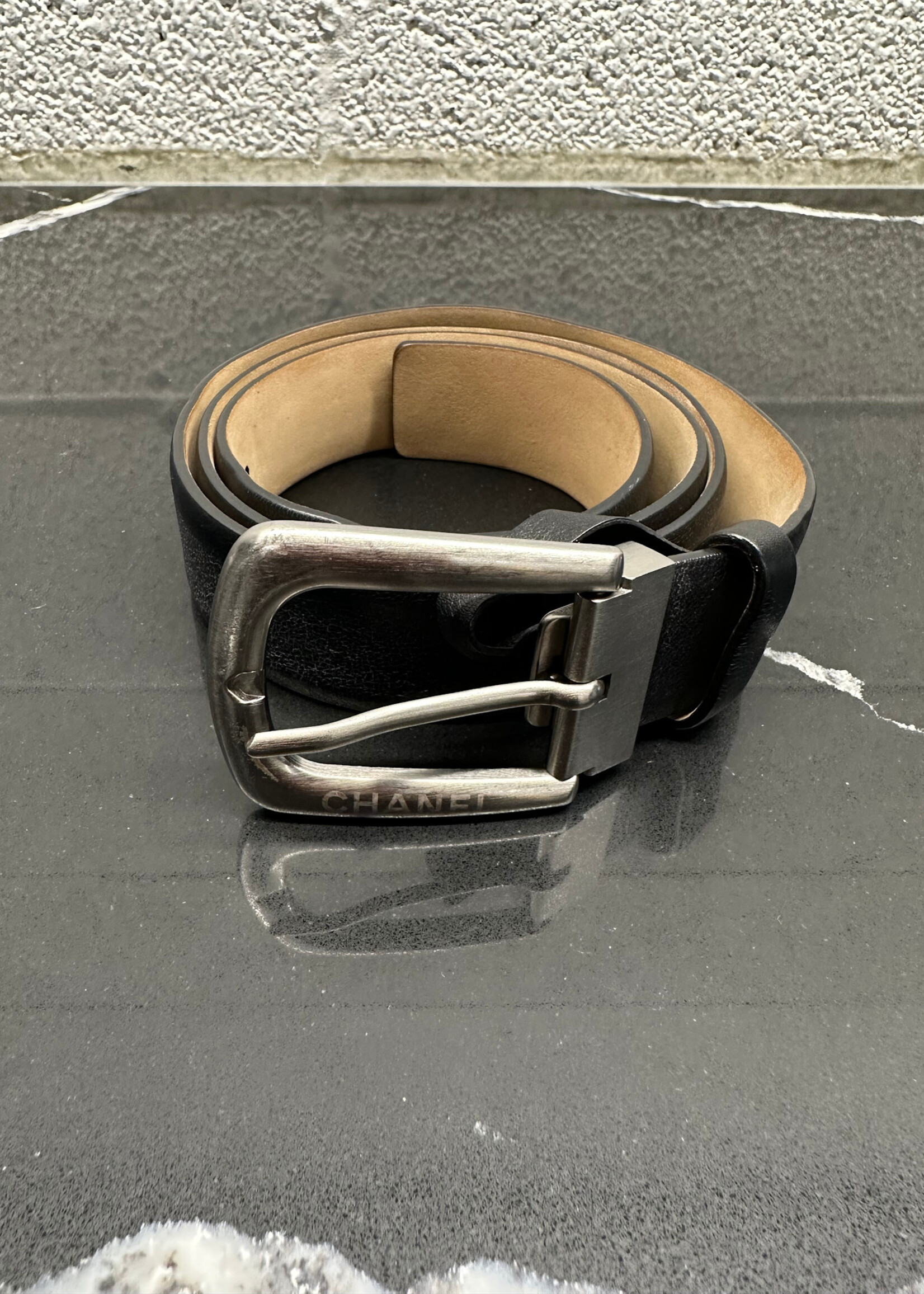Chanel Black Uniform Thin Belt